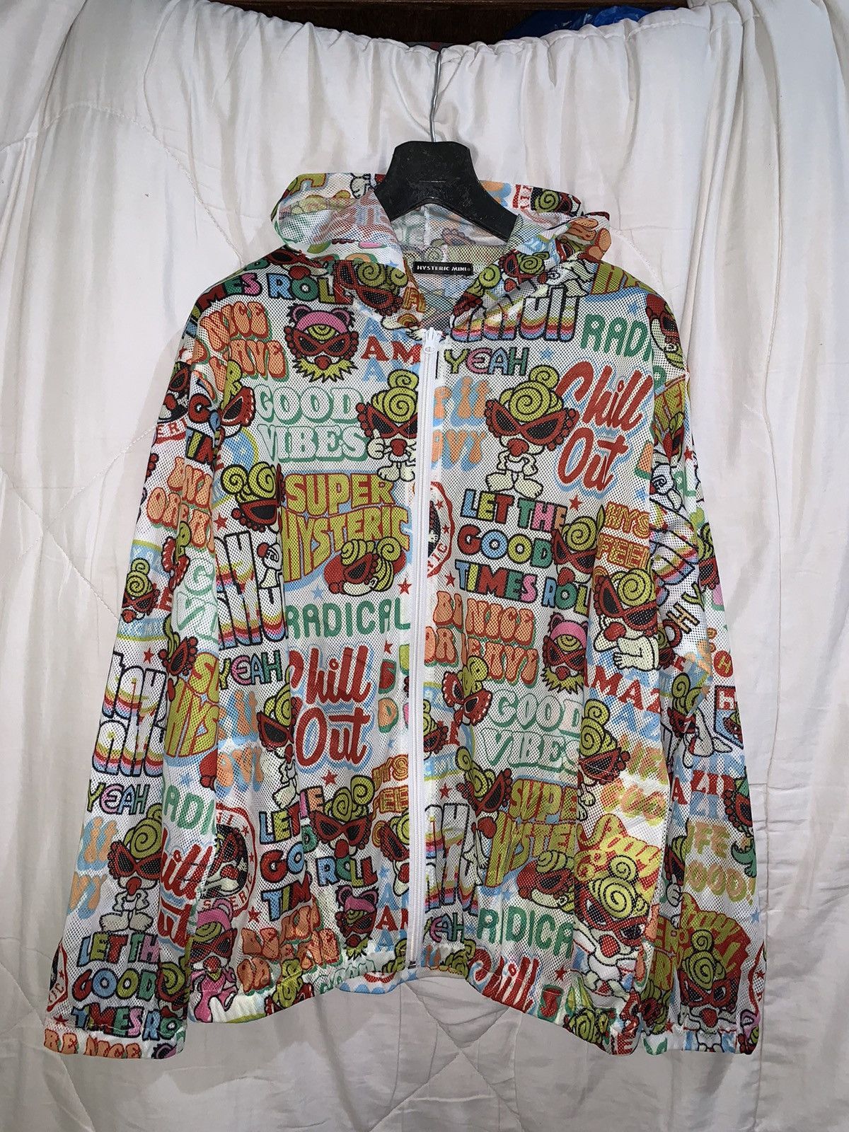 Hysteric Glamour HYSTERIC GLAMOUR ALL OVER LOGO MESH HOODIE Size US M / EU 48-50 / 2 - 1 Thumbnail