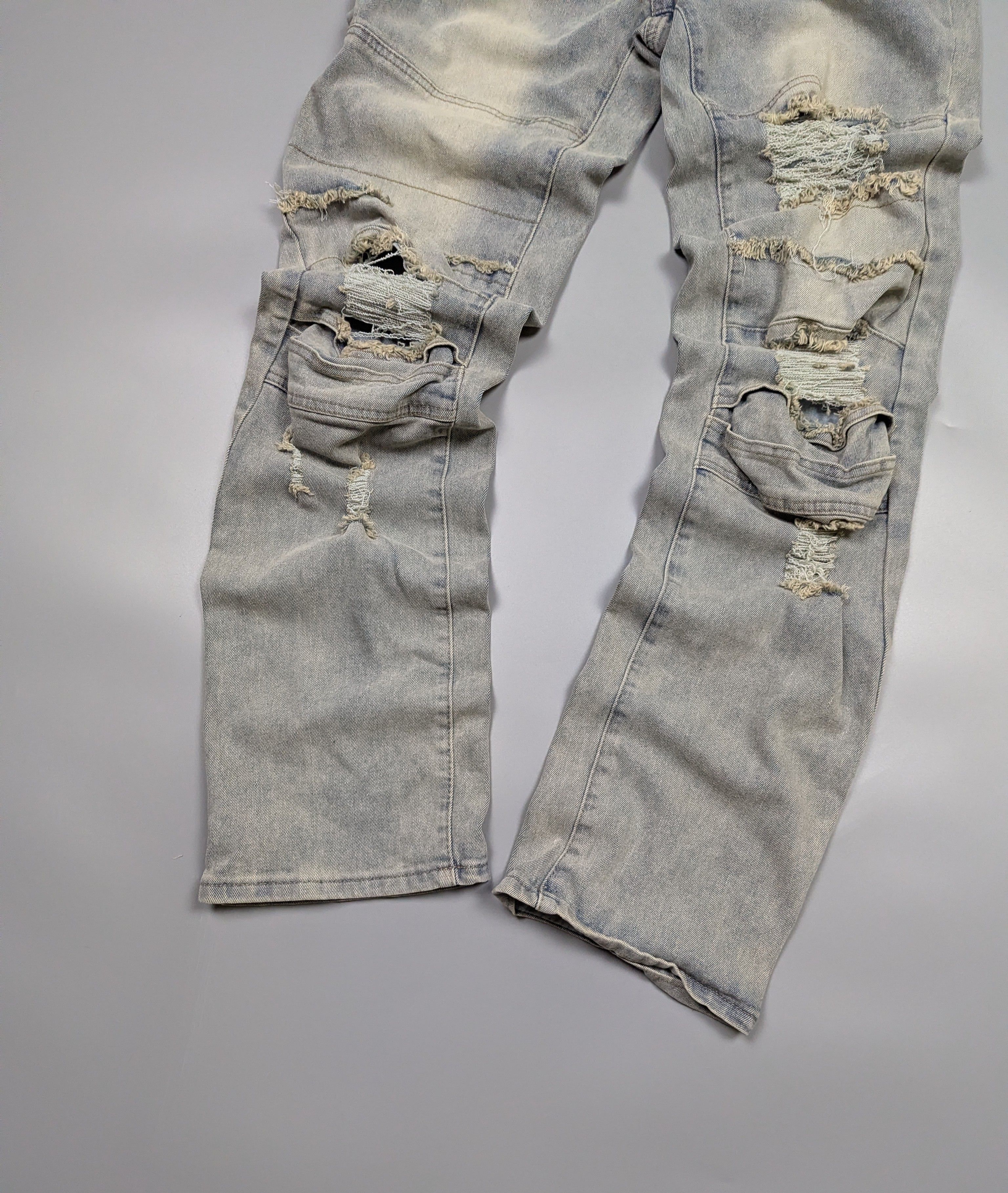Japanese Brand SUMWON Vintage Y2K Distressed Gray Ripped Avant-Garde Jeans Size 28" / US 6 / IT 42 - 2 Thumbnail