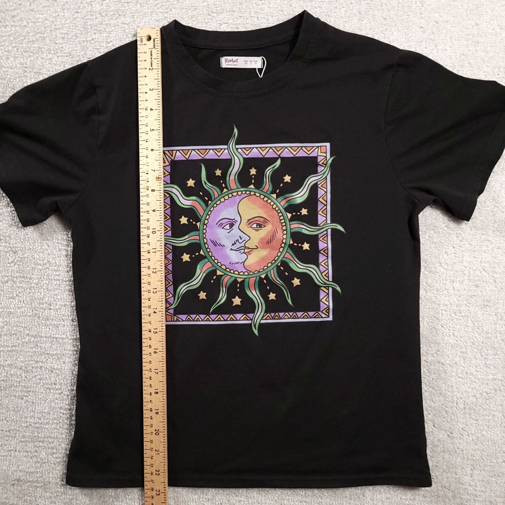Vintage Romwe Sun Moon Black Graphic T-shirt Short Sleeve Crewneck Womens XS Size XS / US 0-2 / IT 36-38 - 5 Thumbnail