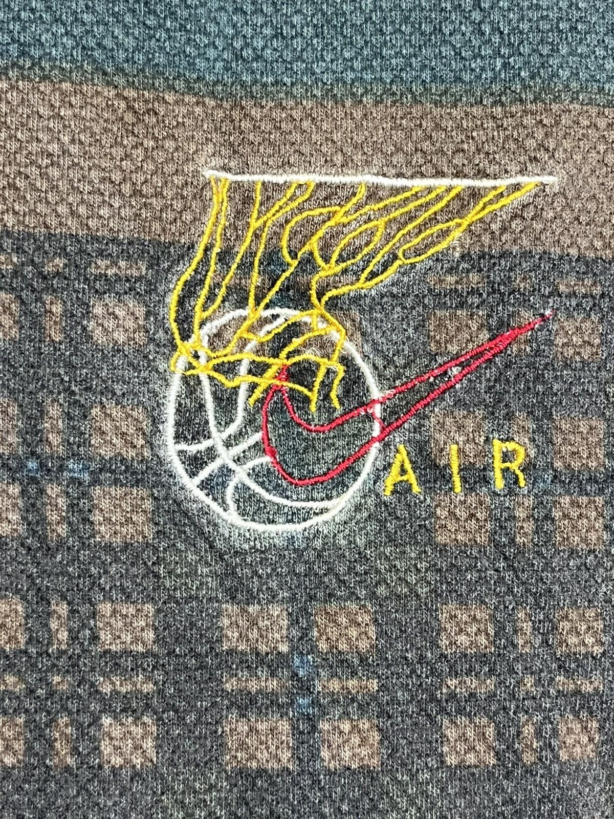 Nike Rare🔥Vintage 90s NIKE AIR striped gray tag rugby shirts Size US XL / EU 56 / 4 - 5 Thumbnail