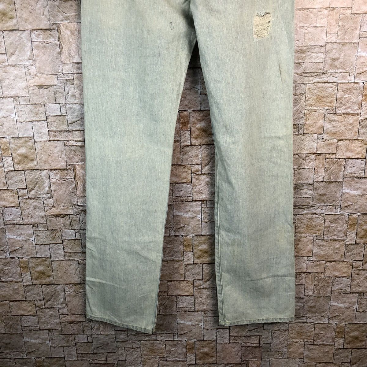 Japanese Brand Heather Bleu Distressed ripped Denim Pants #A976 Size US 31 - 14 Thumbnail