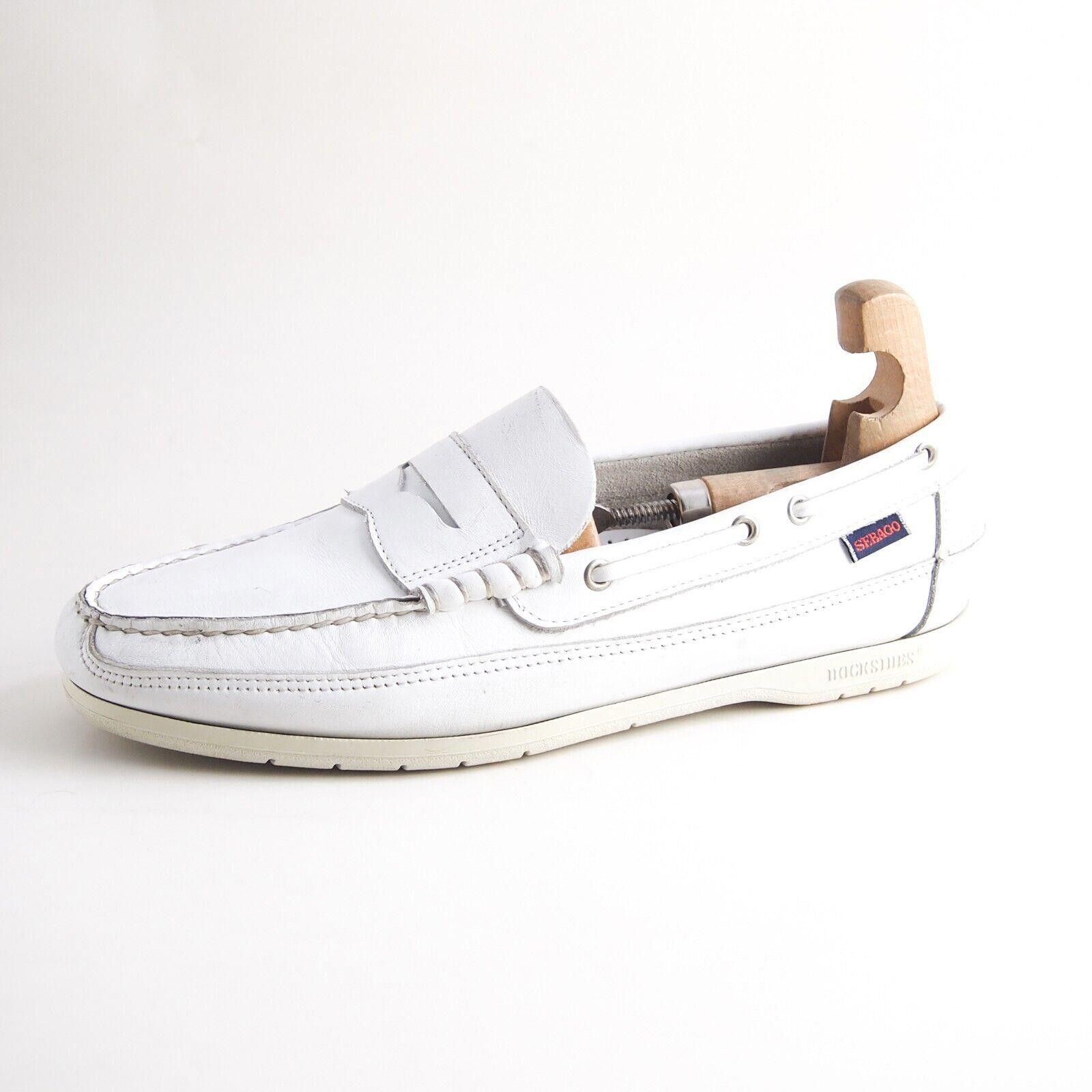 Sebago Sebago DockSides Boat Shoes White Leather EU 44.5 US 11 W Size US 11 / EU 44 - 1 Thumbnail