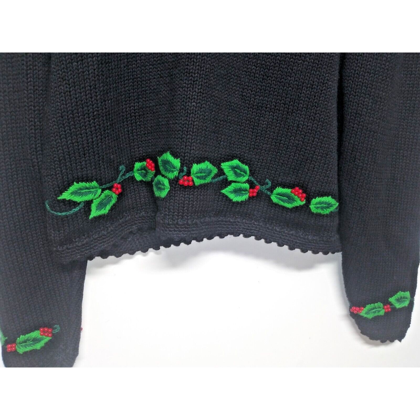 Designer Vintage Bechamel Sweater Womens Sz L Christmas Cardigan Blac Size L / US 10 / IT 46 - 10 Thumbnail