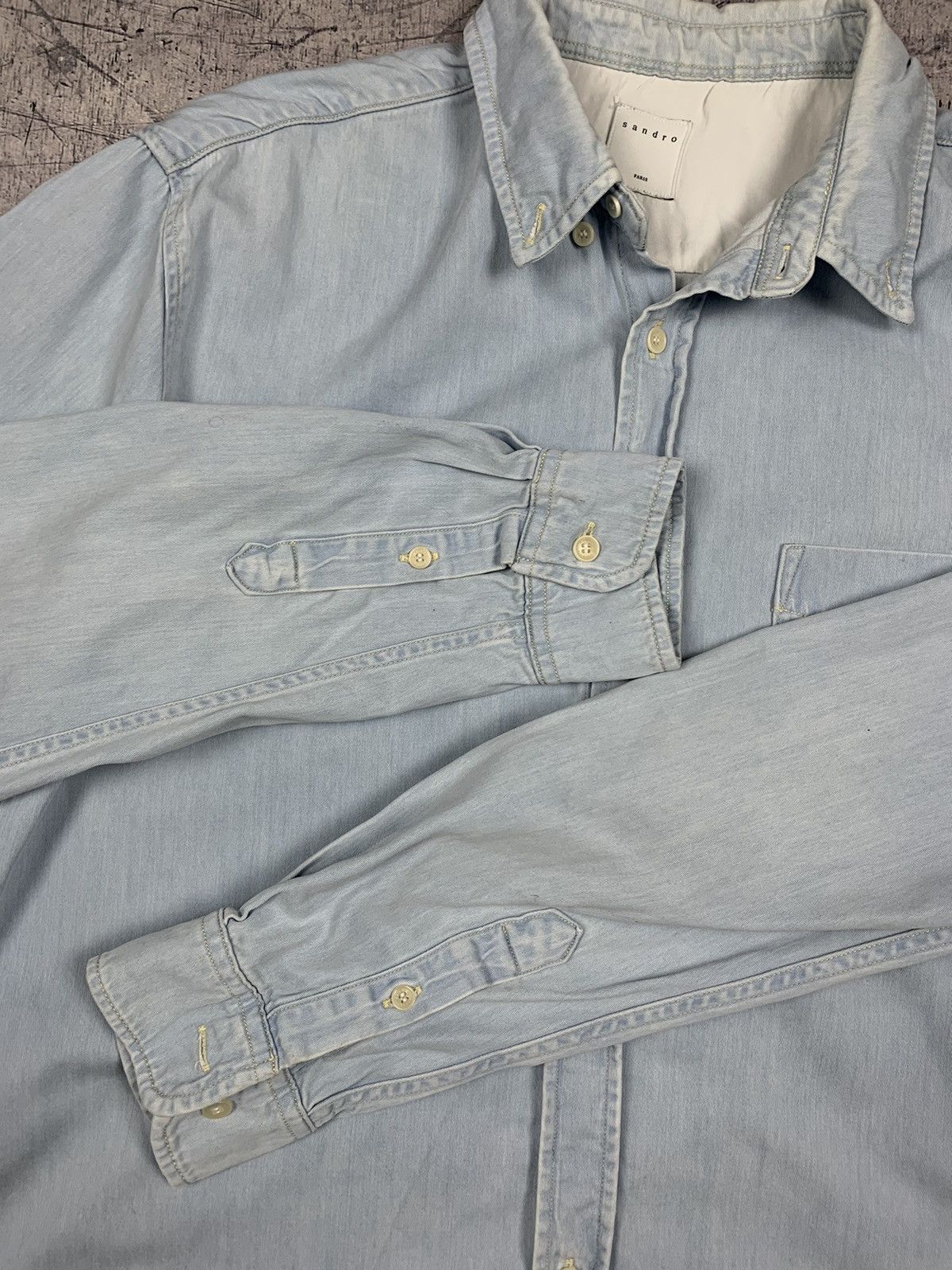 Sandro SANDRO DENIM JEANS SHIRT LONG SLEEVE MENS TOP LUXURY BRAND Size US M / EU 48-50 / 2 - 7 Thumbnail