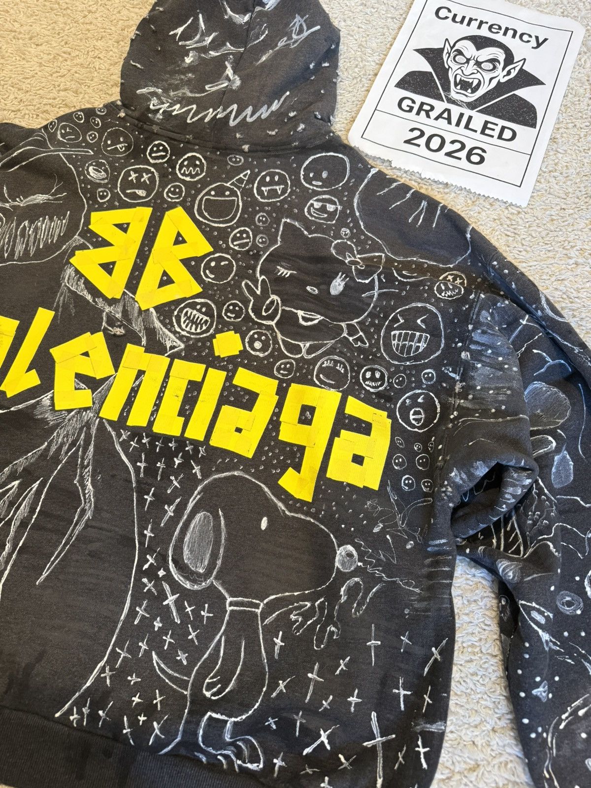 Balenciaga Balenciaga X HOWCOLE ends.rp CUSTOM TAPE HOODIE 1of1 Size US S / EU 44-46 / 1 - 5 Thumbnail