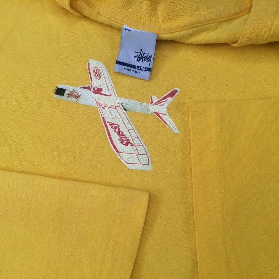 Stussy Vintage 90s Stüssy Glider Airplane Logo T-Shirt Size US L / EU 52-54 / 3 - 6 Thumbnail