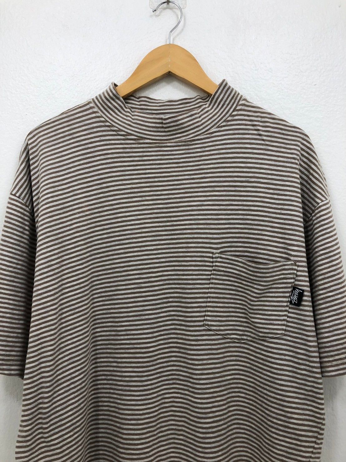 Stussy × Vintage Vintage 80-90's STUSSY striped Pocket shirt BN Size US XL / EU 56 / 4 - 2 Thumbnail