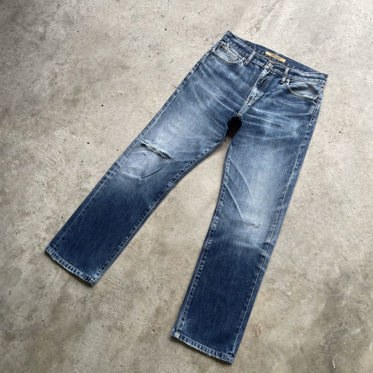 Japanese Brand Distressed💥 Vintage Japanese Jeans Faded Denim Pants W33 Size US 33 - 2 Thumbnail
