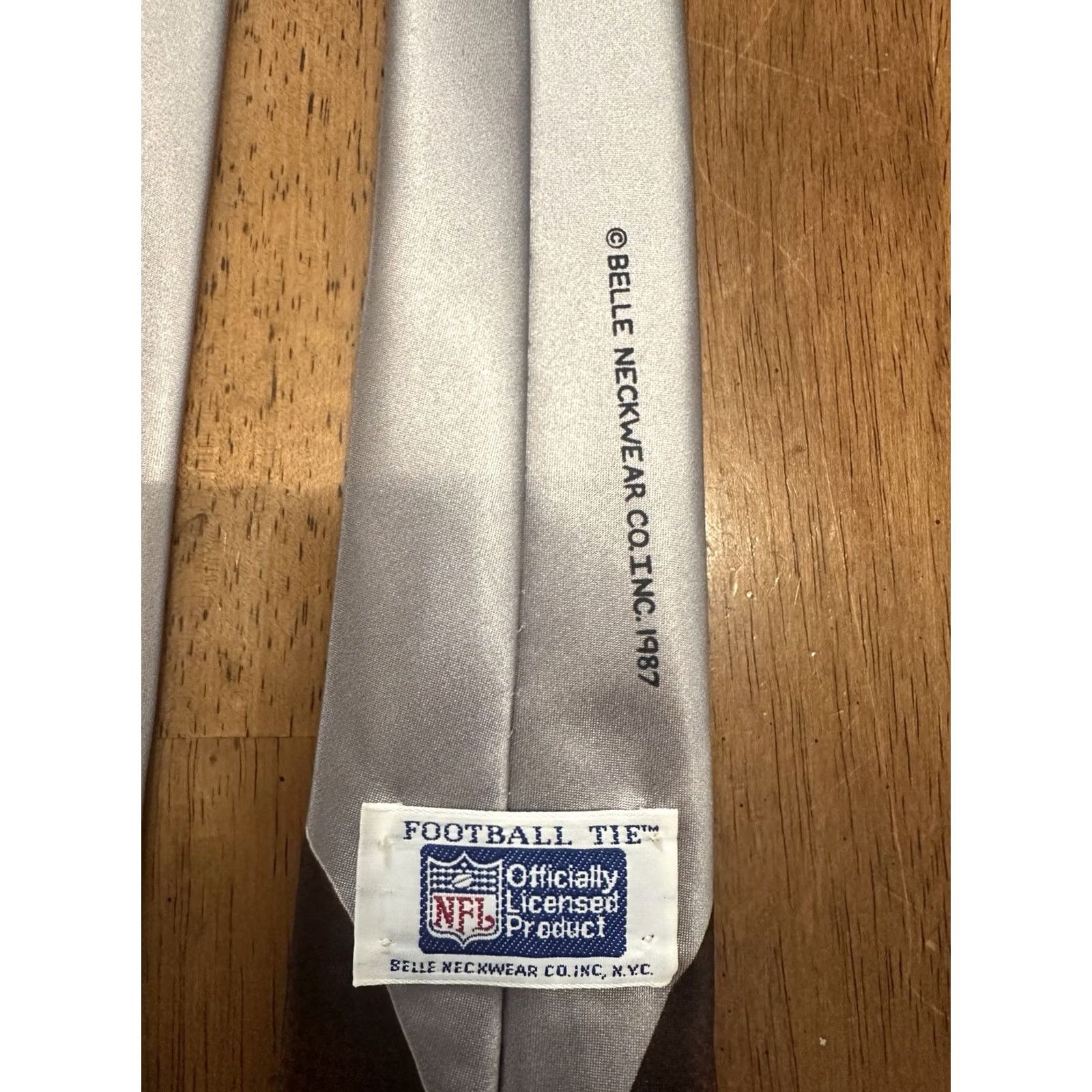 NFL VINTAGE NFL New York Giants Necktie 1987 Football 80s Gray 56" Mens Size ONE SIZE - 2 Thumbnail