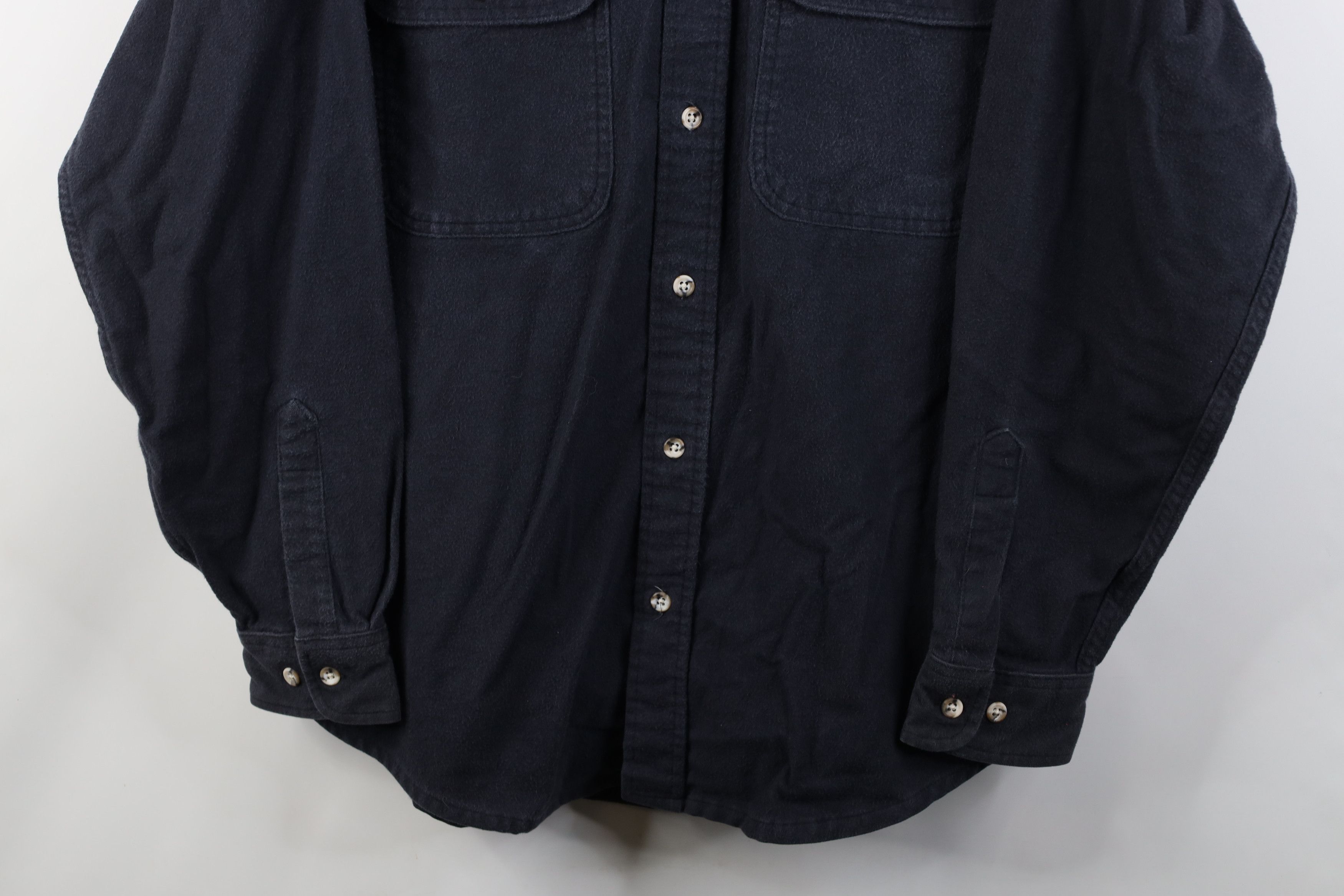 Vintage Vintage 70s Streetwear Collared Button Shirt Dark Gray Size US XL / EU 56 / 4 - 3 Thumbnail