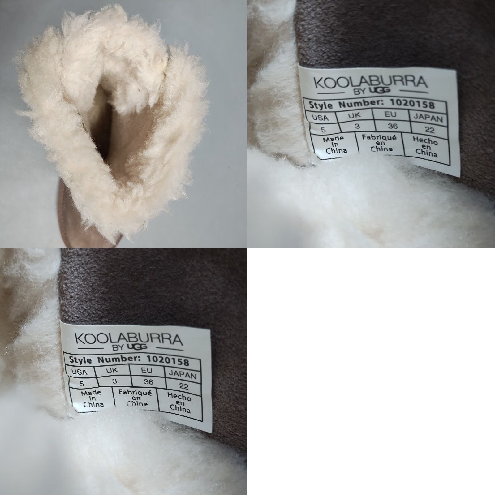 Vintage Koolaburra By Ugg Snow Boots Womens US 5 Gray White Sheepskin Mid-Calf 1020158 NWOB Size 5 Womens Snow Boot Size US 5 / IT 35 - 10 Thumbnail