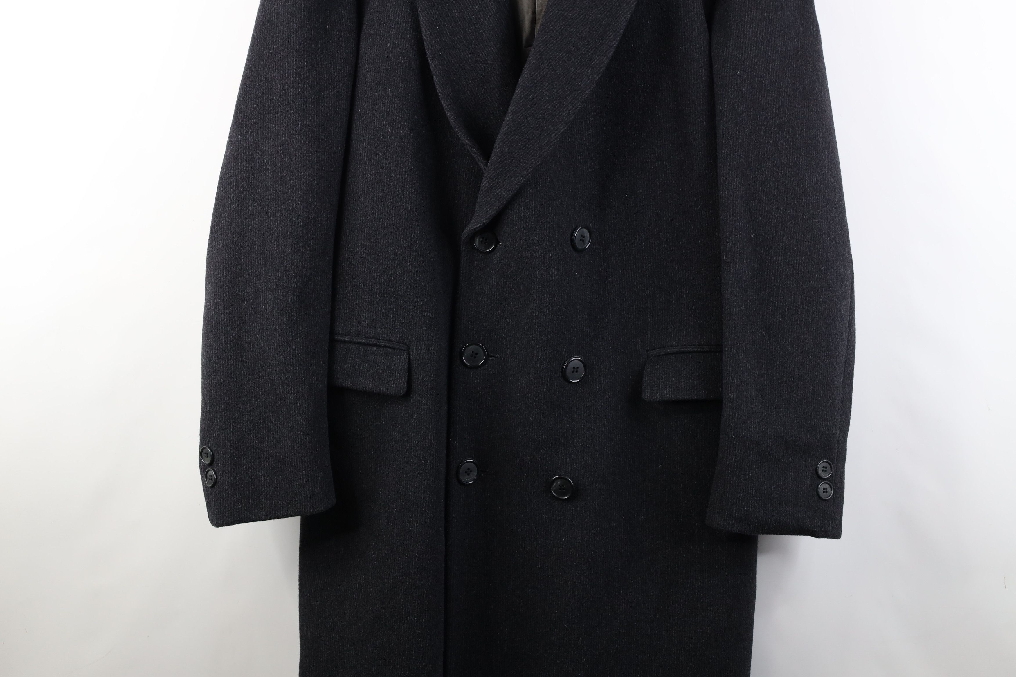 Vintage Vintage 70s Streetwear Wool Ribbed Overcoat Jacket Gray USA Size US XXL / EU 58 / 5 - 3 Thumbnail