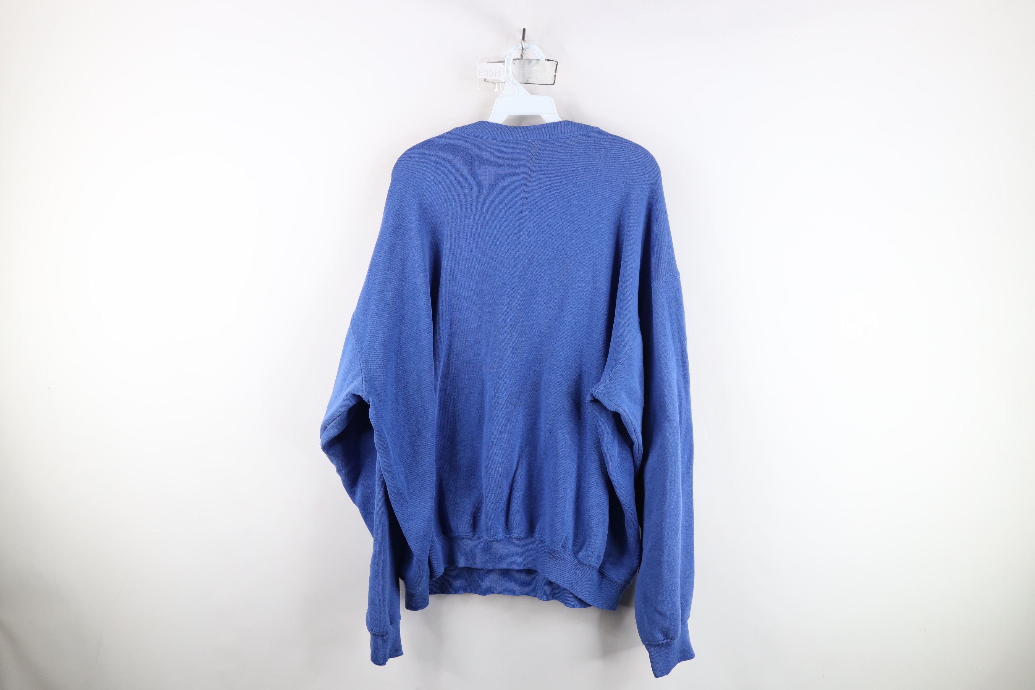 Vintage Vintage 90s Streetwear Thin Blank Sweatshirt Royal Blue USA Size US XL / EU 56 / 4 - 14 Thumbnail