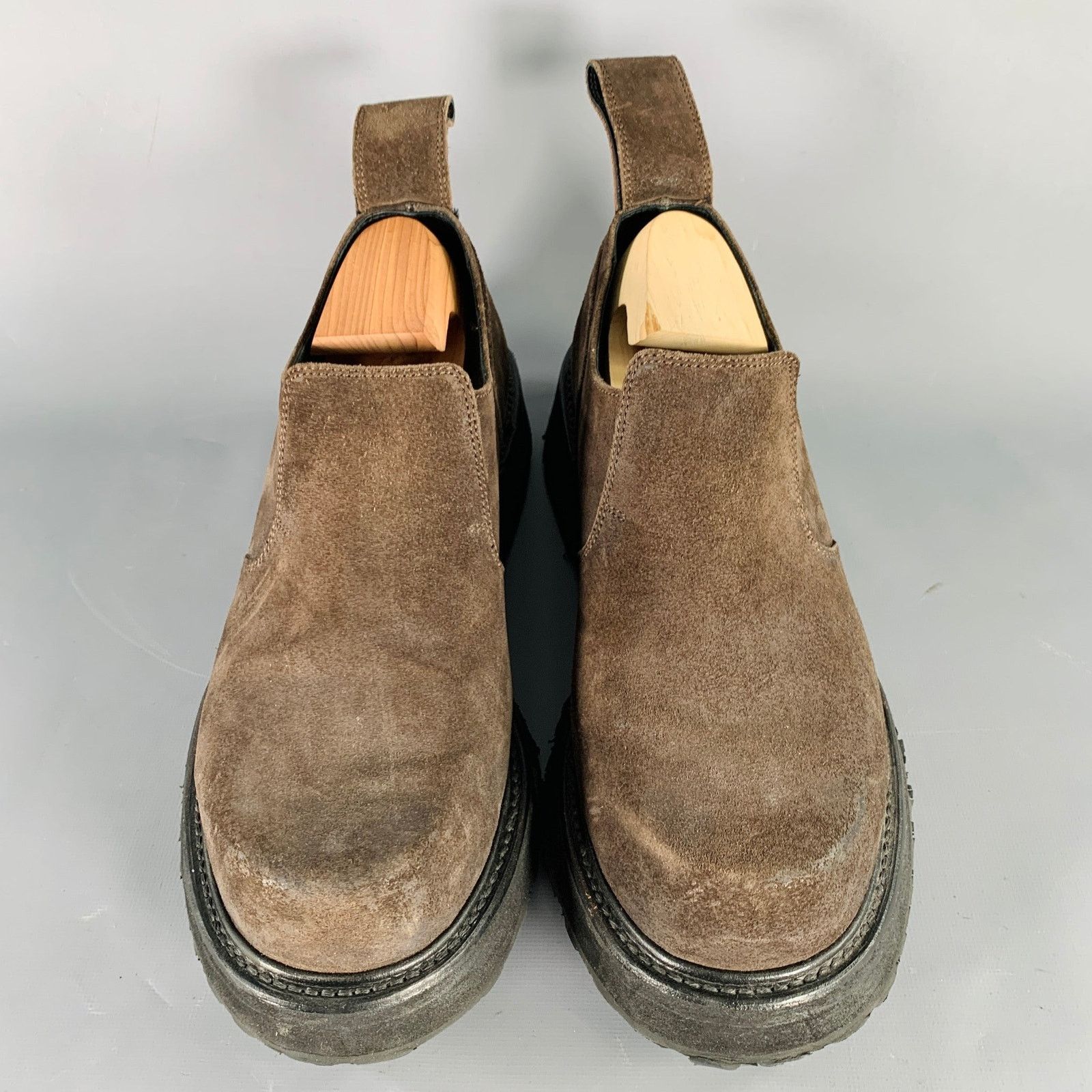 Julius JULIUS_7 9.5 Brown Black Suede Chunky Tread Sole Loafers Size US 9.5 / EU 42-43 - 4 Thumbnail