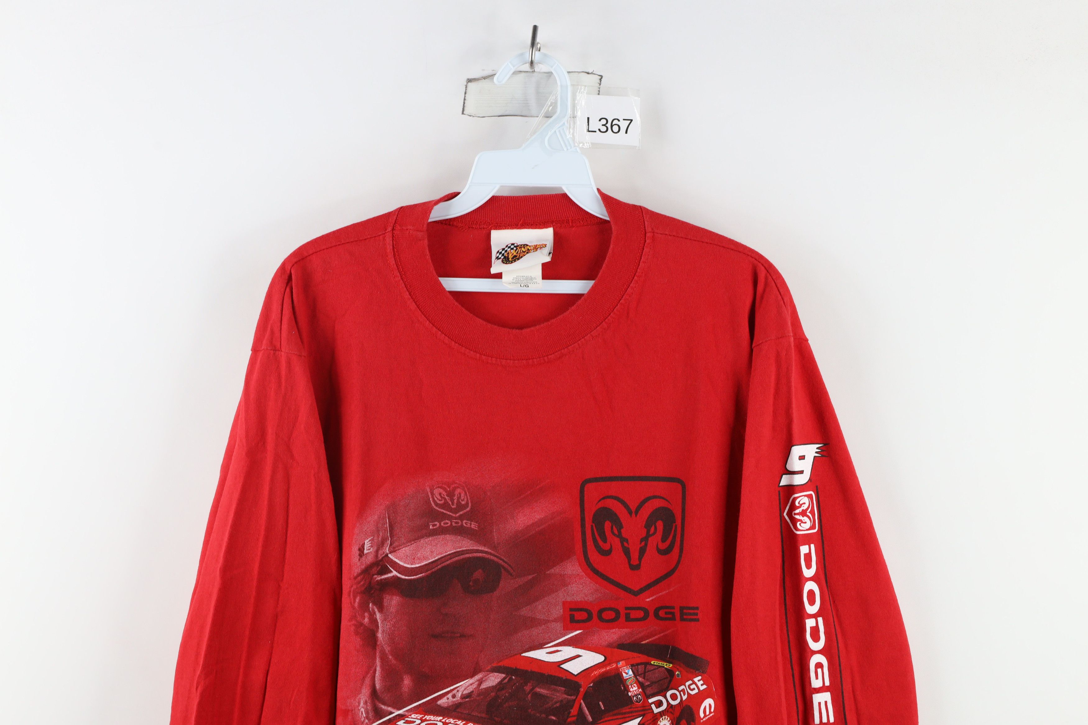 Vintage Vintage NASCAR Kahne Racing Long Sleeve T-Shirt Red Cotton Size US L / EU 52-54 / 3 - 2 Thumbnail