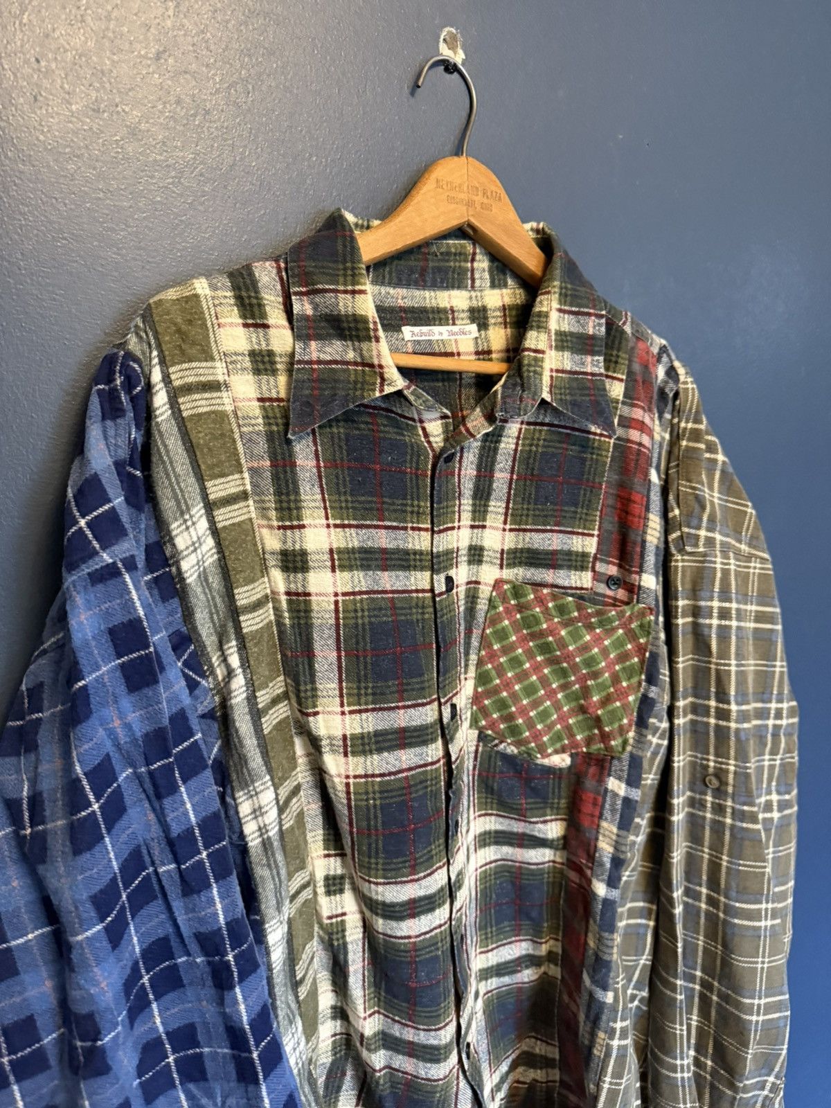 Pre-owned Needles Reworked Button Up Flannel Size Xl