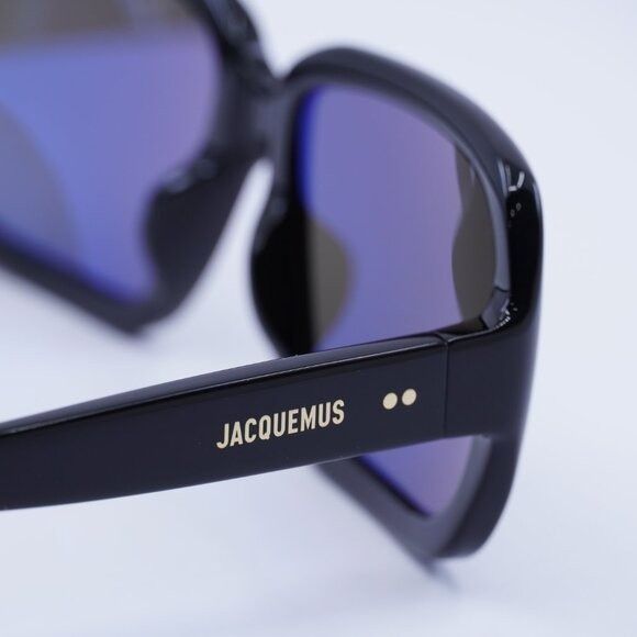 Jacquemus Jacquemus JAC/86 C1 Sunglasses Shiny Black Square Frame Size ONE SIZE - 6 Thumbnail