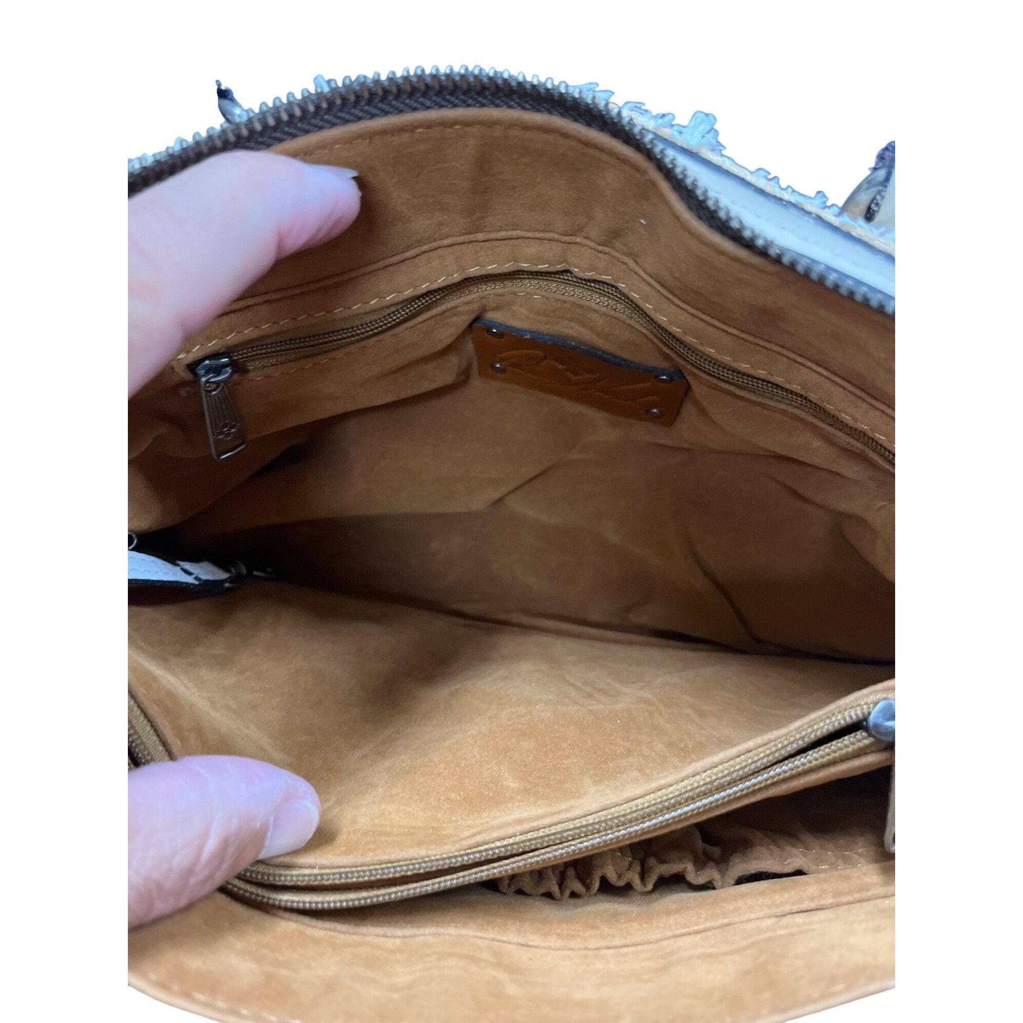 Patricia Nash Patricia Nash Angela wms leather tan white tasseled hand sho Size ONE SIZE - 12 Thumbnail