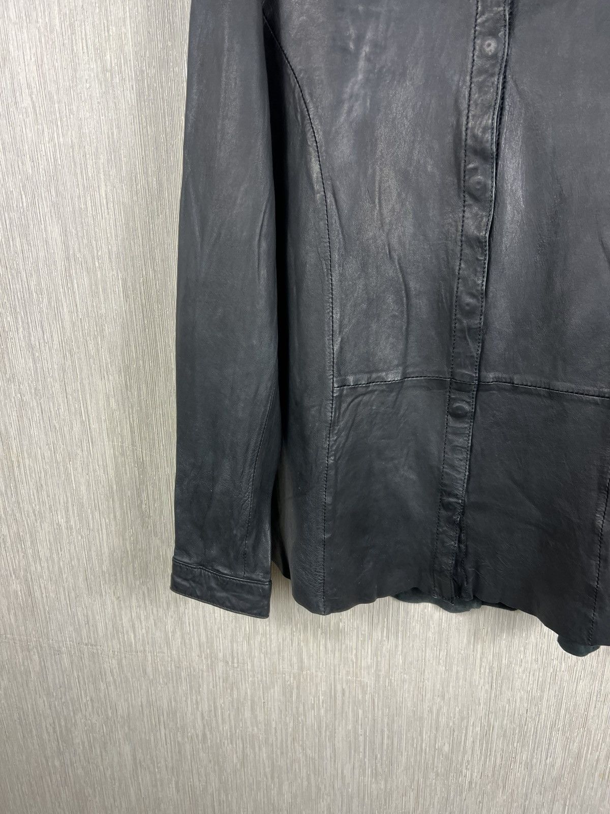 Guidi Elias Rumelis ER TARA black lamb leather button up shirt Size US S / EU 44-46 / 1 - 10 Thumbnail