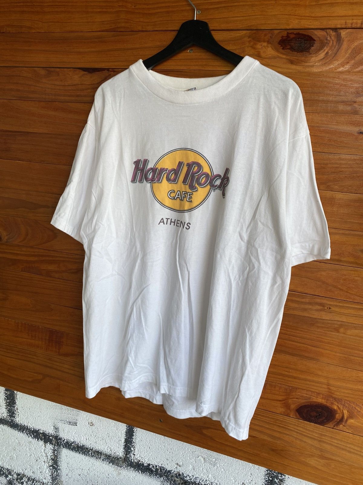 Hard Rock Cafe Vintage Hard Rock Cafe Athens White T-Shirt 100% Cotton 90s Size US L / EU 52-54 / 3 - 4 Thumbnail