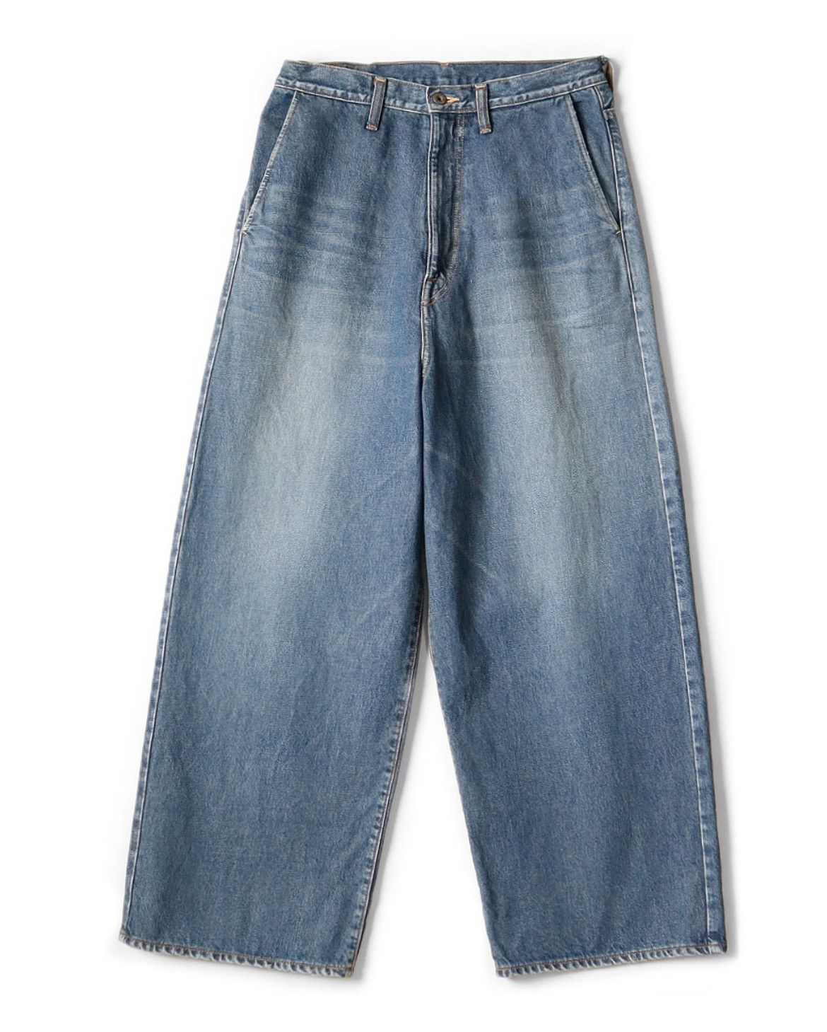 image of Kapital 14Oz Denim Port Baggy Pants Size 1 in Blue, Men's