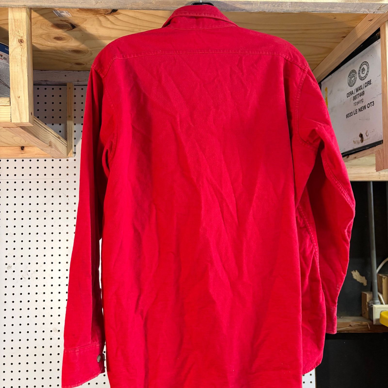 Lands' End × Vintage Lands End Vintage 80s Red Flannel Long Sleeve Button Up Size US XL / EU 56 / 4 - 4 Thumbnail
