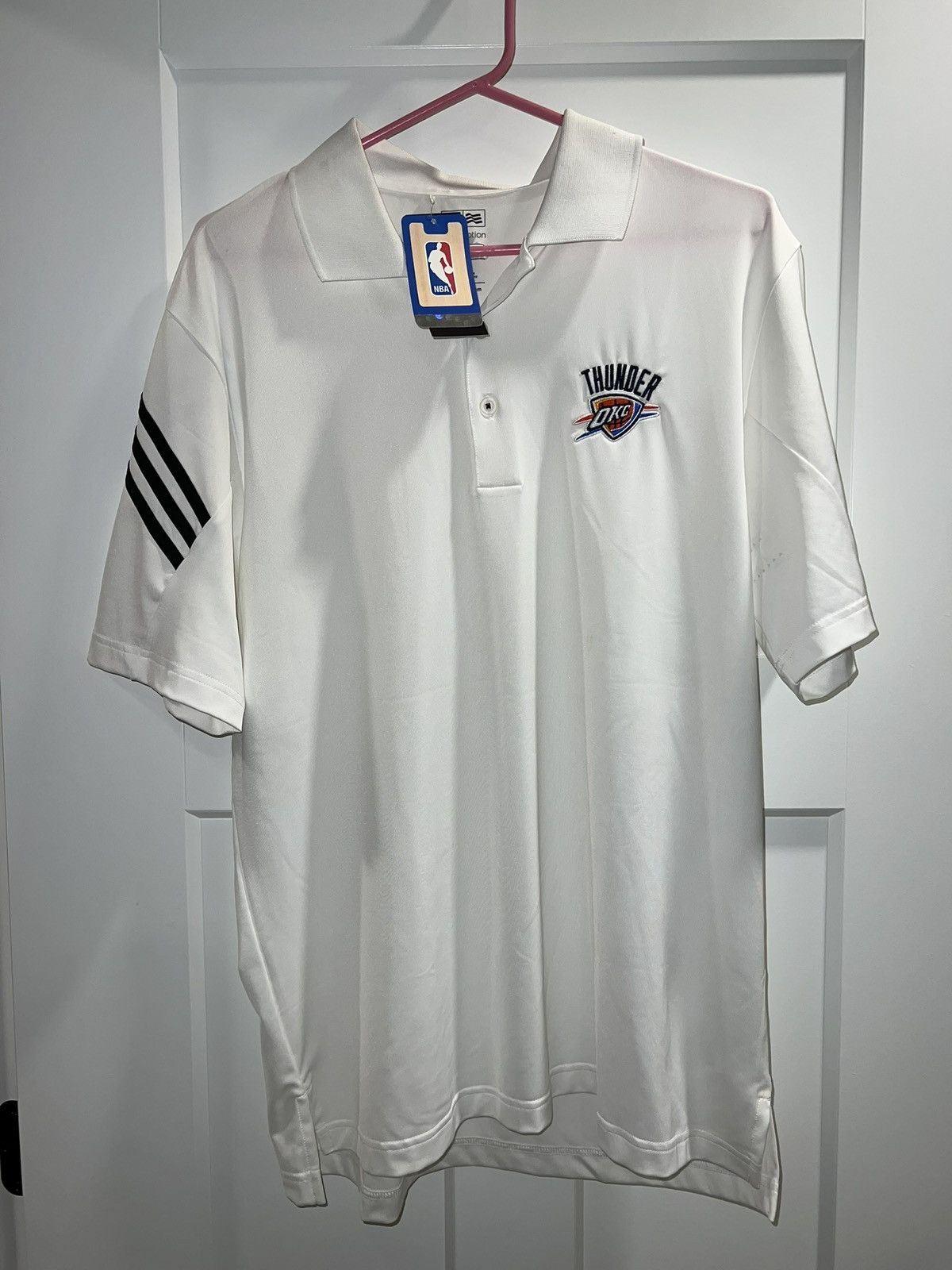 Adidas Adidas NBA OKC white polo Size US M / EU 48-50 / 2 - 1 Thumbnail