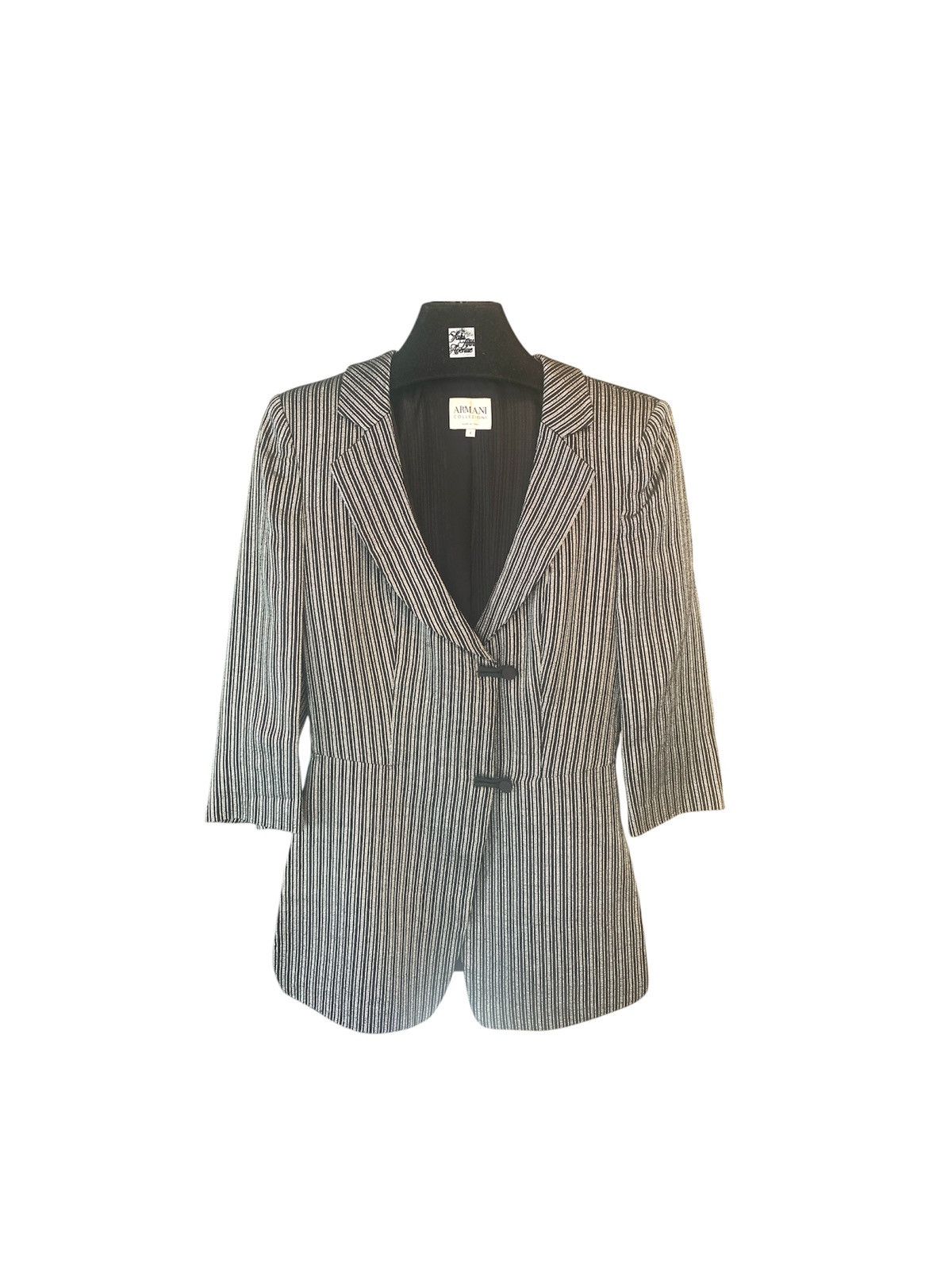 Armani Collezioni Armani Collezioni Black / Silver Blazer Size S / US 4 / IT 40 - 3 Thumbnail