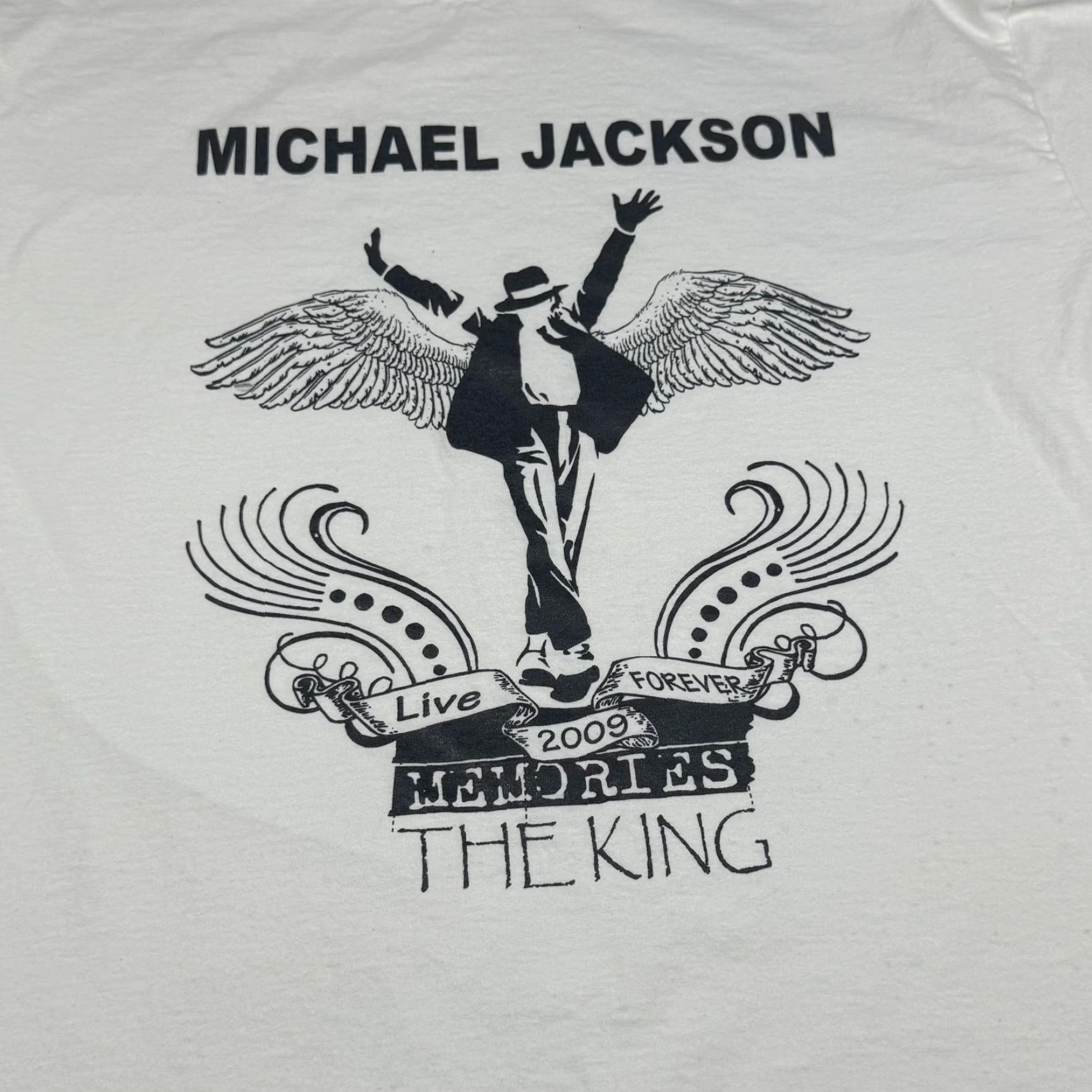 Vintage Michael Jackson Shirt Mens Extra Large White 2009 Live Memories The King Tee Size US XXL / EU 58 / 5 - 2 Thumbnail