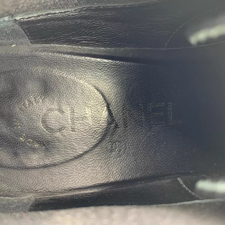 Chanel Chanel Black leather stitched round toe casual boots Size US 6 / IT 36 - 7 Thumbnail