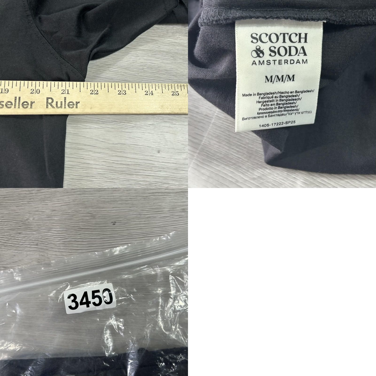 Scotch & Soda SCOTCH & SODA Shirt Mens Medium Black Amsterdam Couture Embroidered Tee Size US M / EU 48-50 / 2 - 8 Thumbnail
