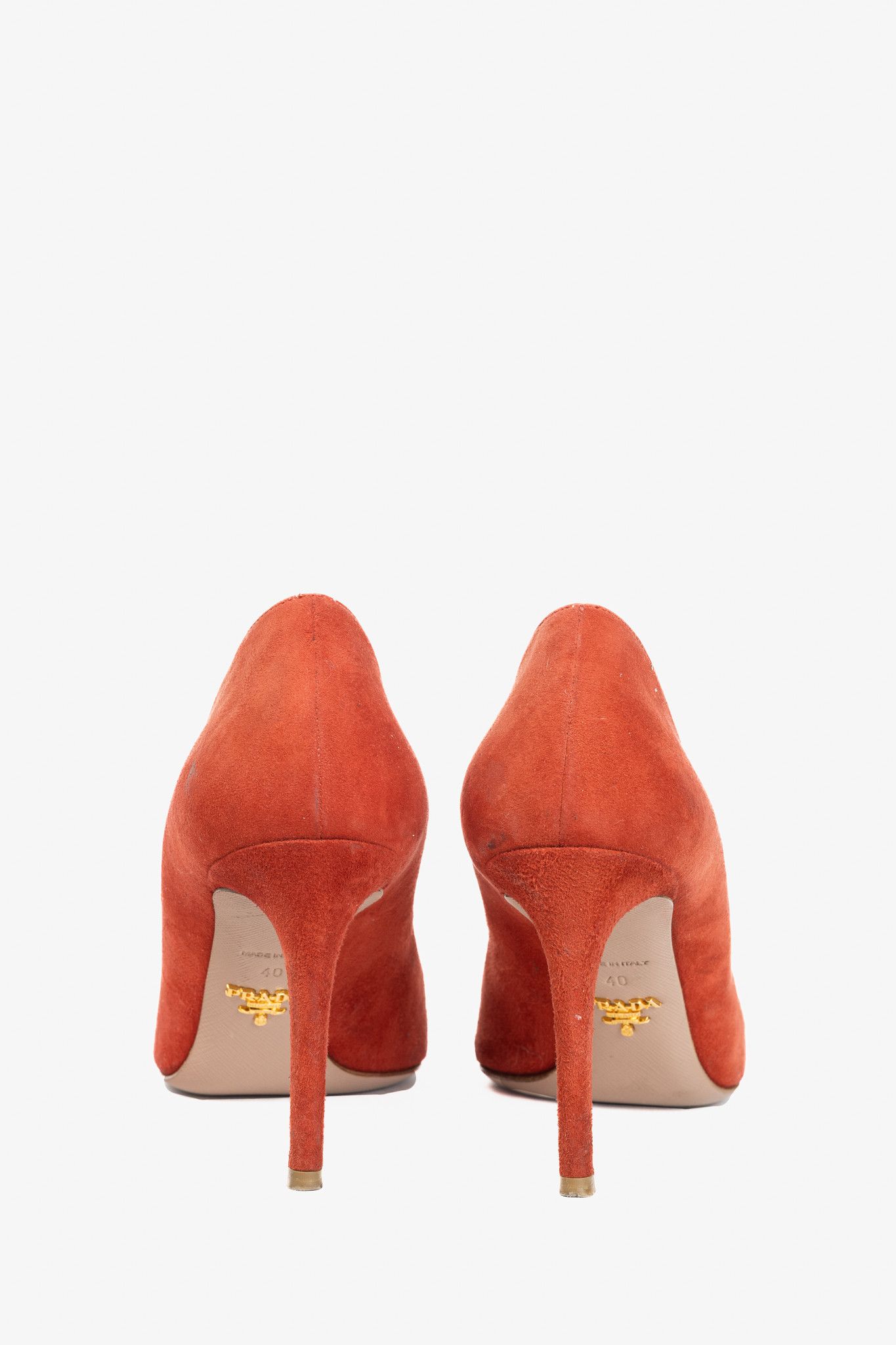 Prada Prada Red Suede Pointed-Toe Pumps Size US 9.5 / IT 39.5 - 3 Thumbnail