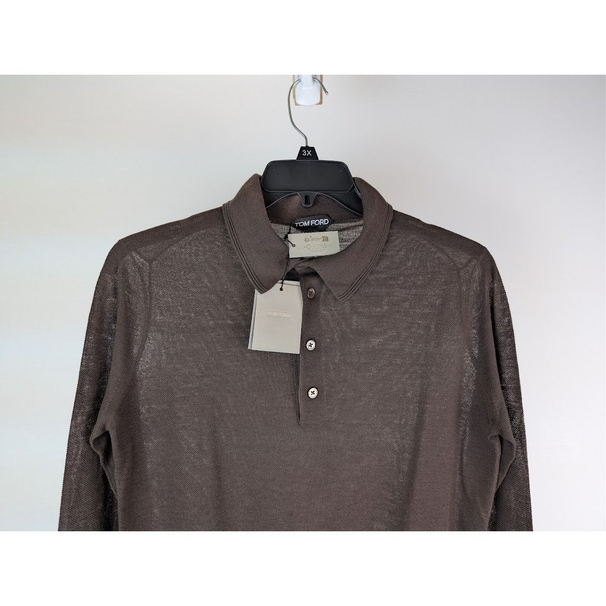 Tom Ford o1rshd1 Knitwear Polo Shirt in Ebony Size US M / EU 48-50 / 2 - 3 Thumbnail