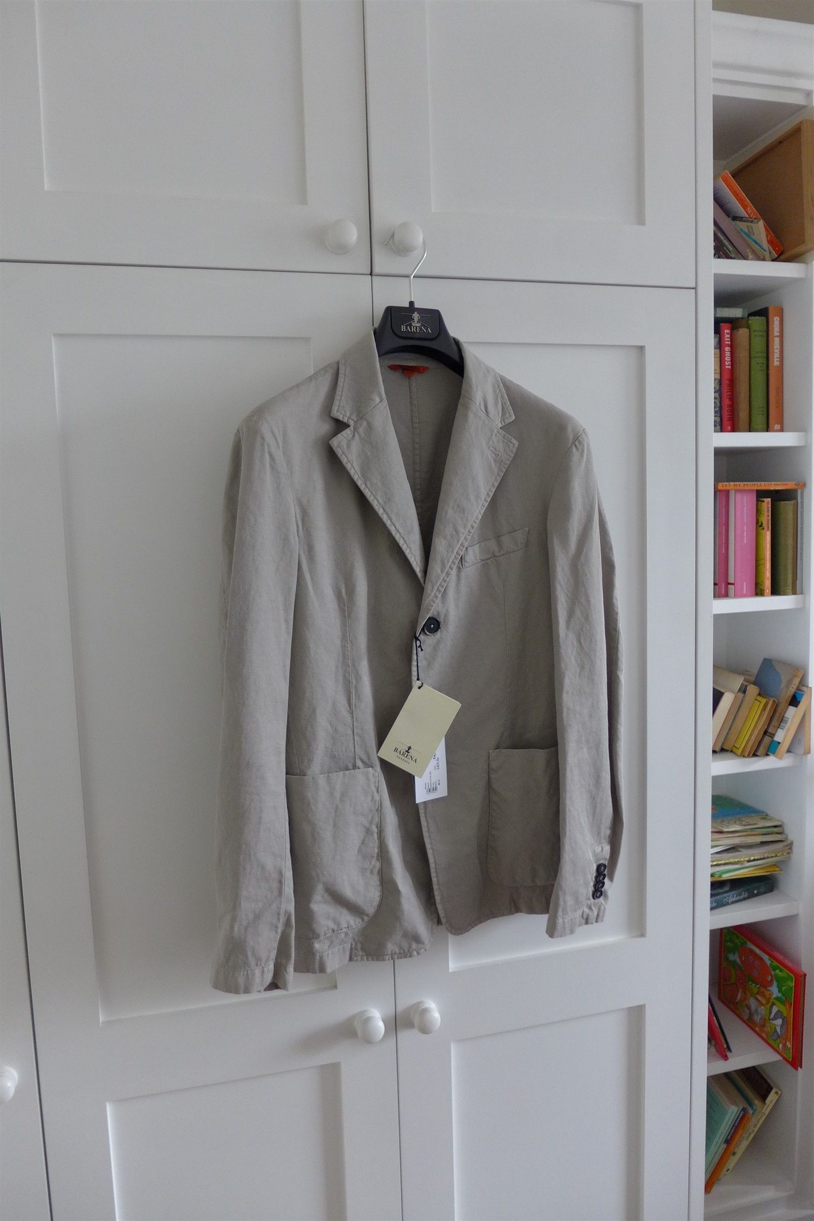 image of Barena Piero Vignola Jacket - Perla Cotton Linen in Grey, Men's (Size Medium)