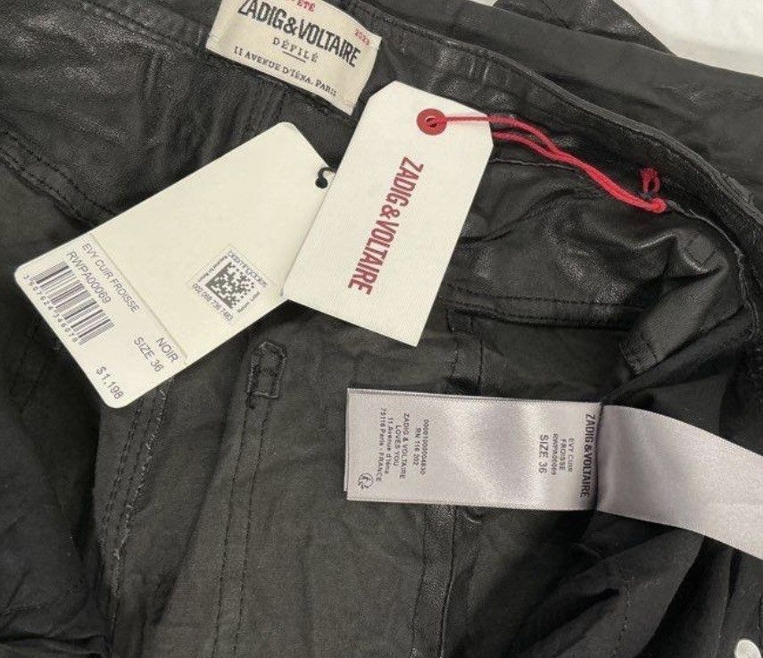 Zadig & Voltaire Zadig & Voltaire Noir Lamb Leather Flared Pants - Size 36 FR Size 26" / US 2 / IT 38 - 7 Thumbnail