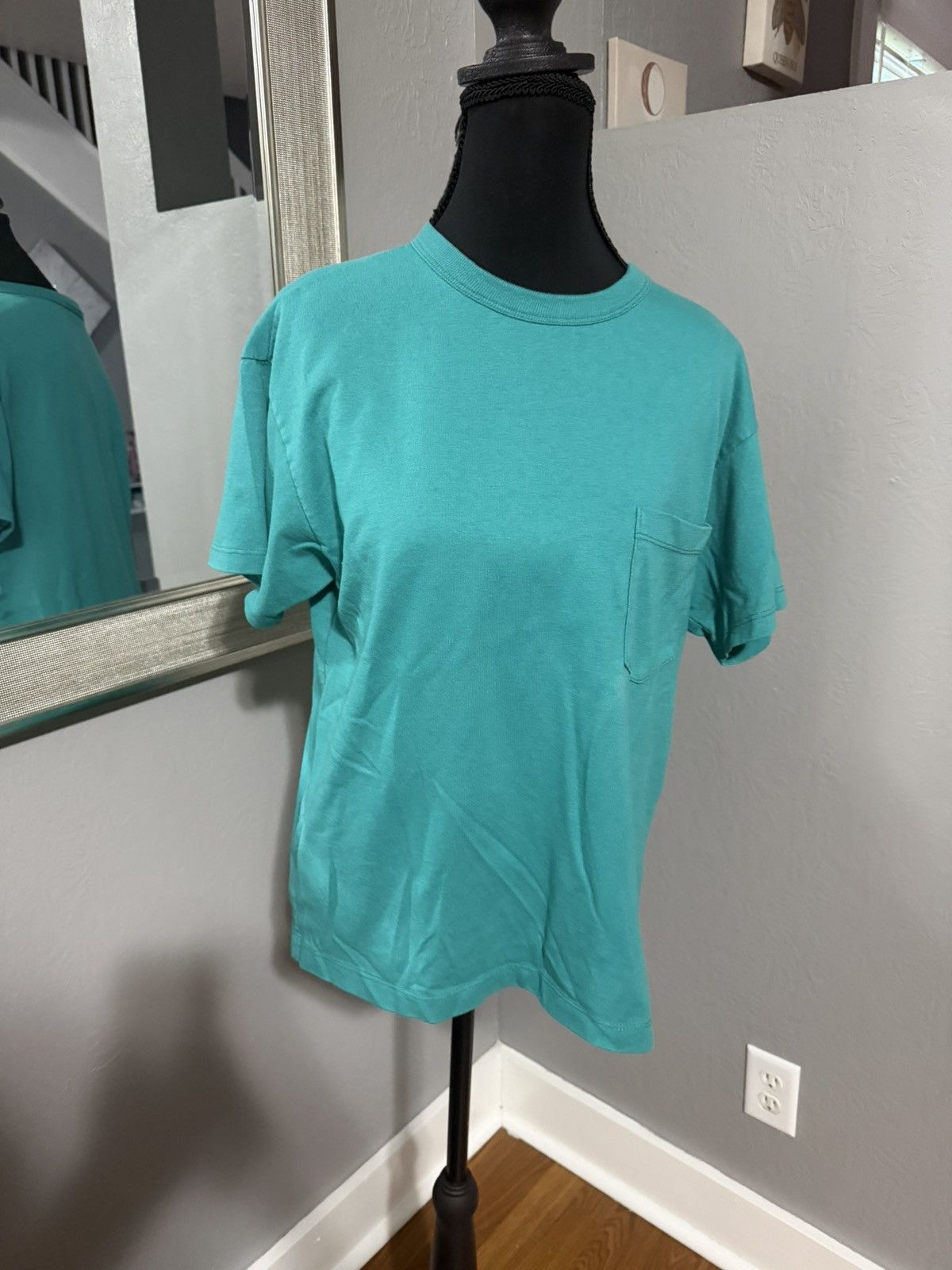 Hang Ten VTG 90’s Hang Ten Teal Aqua Blank Pocket Tee Surf Medium Size US M / EU 48-50 / 2 - 2 Thumbnail
