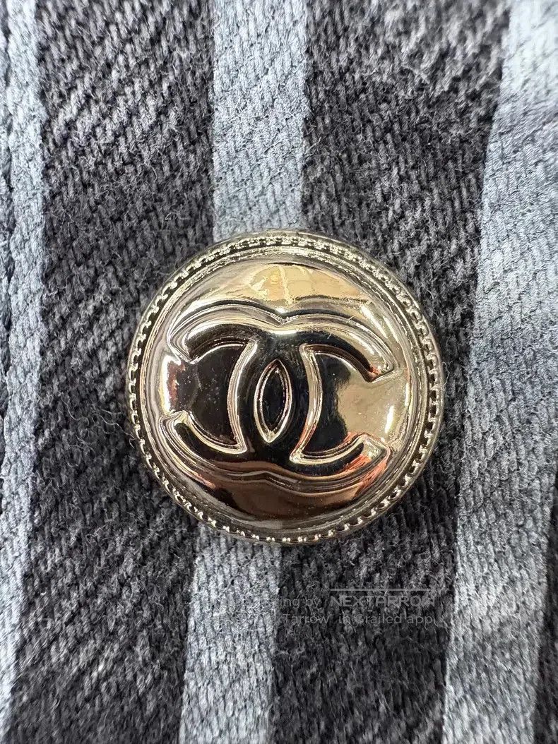 Chanel Chanel 20K Equestrian Series Gray Gold Buckle Striped Deni Size XS / US 0-2 / IT 36-38 - 4 Thumbnail