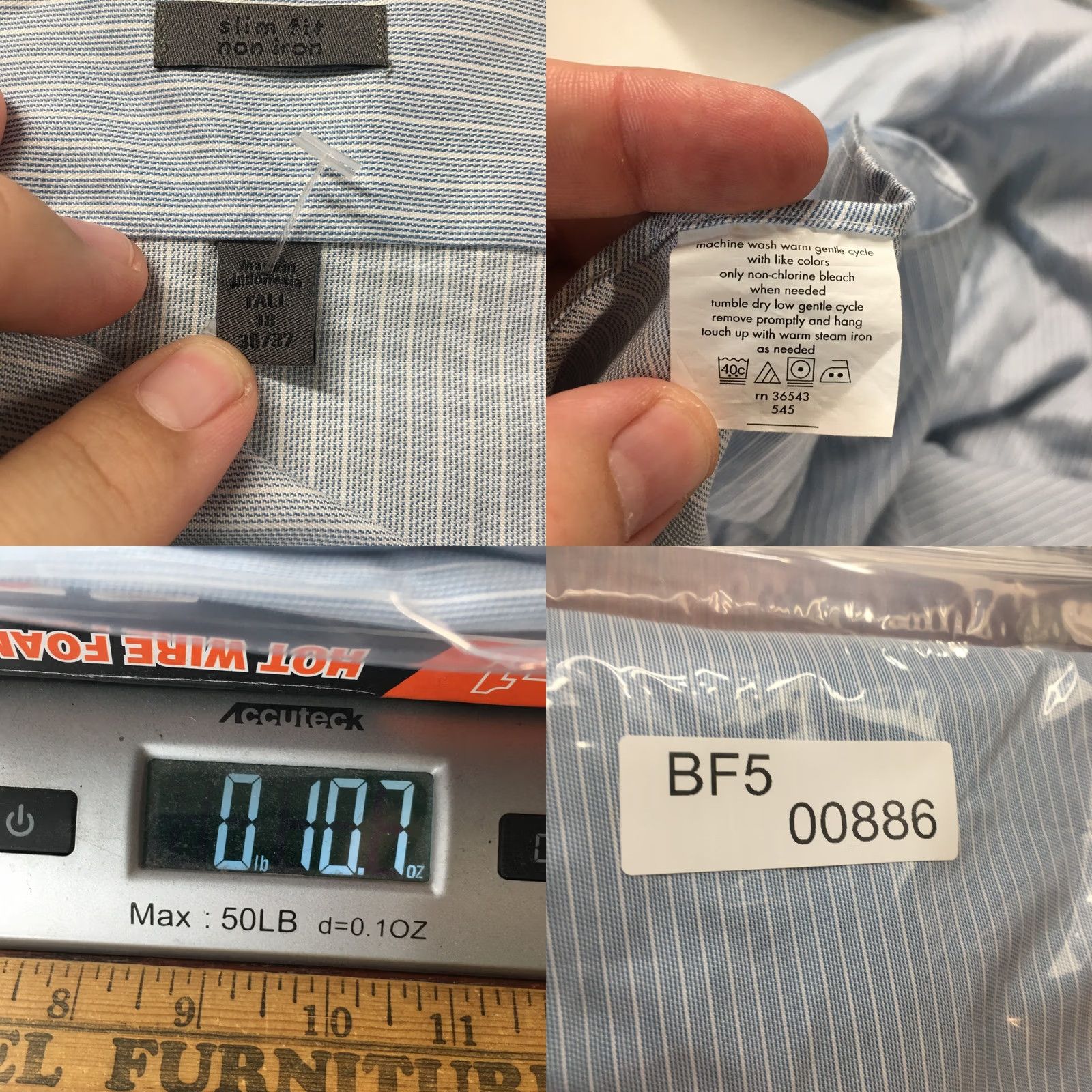 Calvin Klein Calvin Klein Slim Fit Button Up Shirt Mens 18 Tall Blue Striped Long Sleeve Shirt Mens 18 Tall Blue Striped Long Sleeve Size US XXL / EU 58 / 5 - 9 Thumbnail
