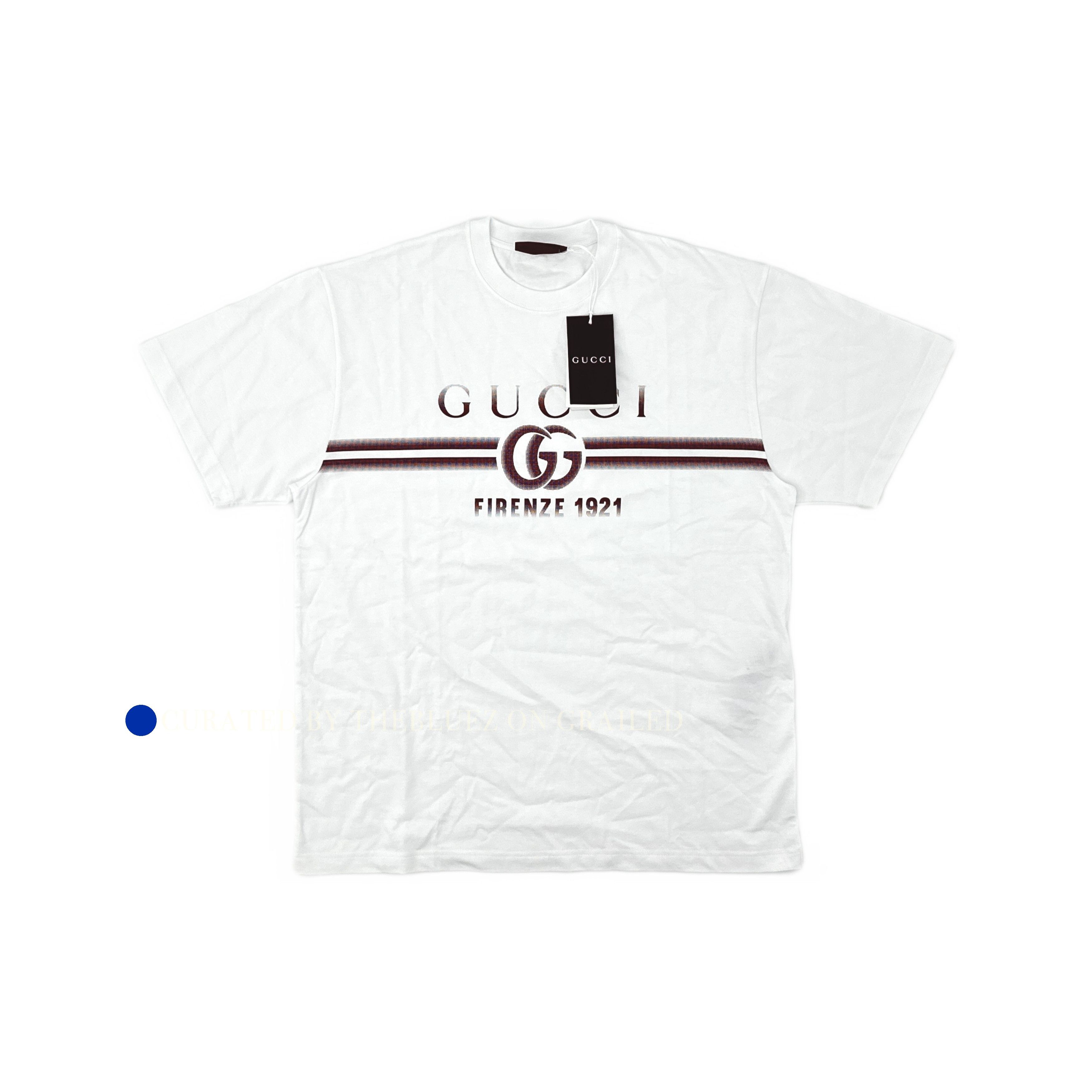 Gucci Firenze Logo T-Shirt in White Size US L / EU 52-54 / 3 - 1 Thumbnail