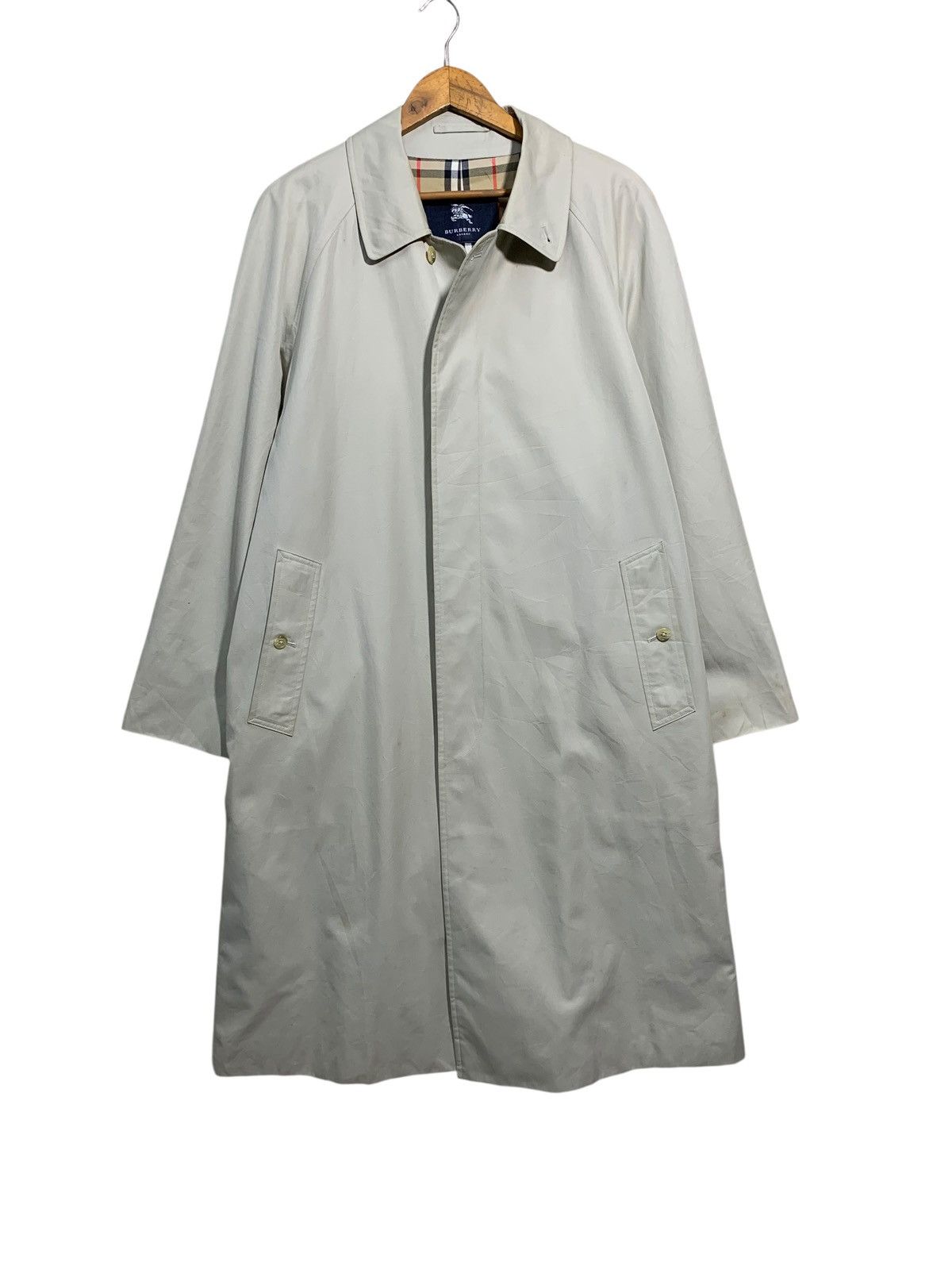 Burberry Prorsum 🔥VTG BURBERRYS NOVACHECK OVERCOATS CREAM WHITE Size US L / EU 52-54 / 3 - 3 Thumbnail