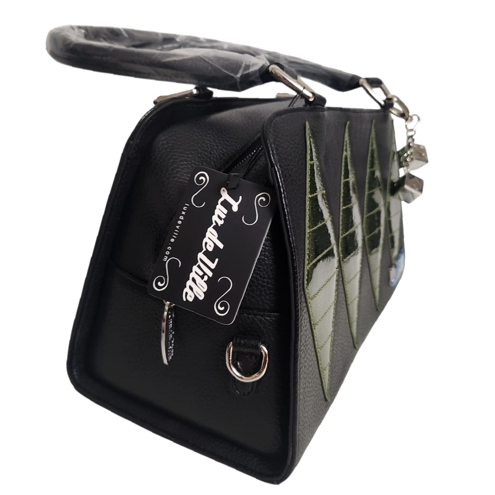 Vintage Lux de Ville Bag High Roller Martini Green Black Purse Retro Rockabilly Pinup Vintage No Size ONE SIZE - 7 Thumbnail