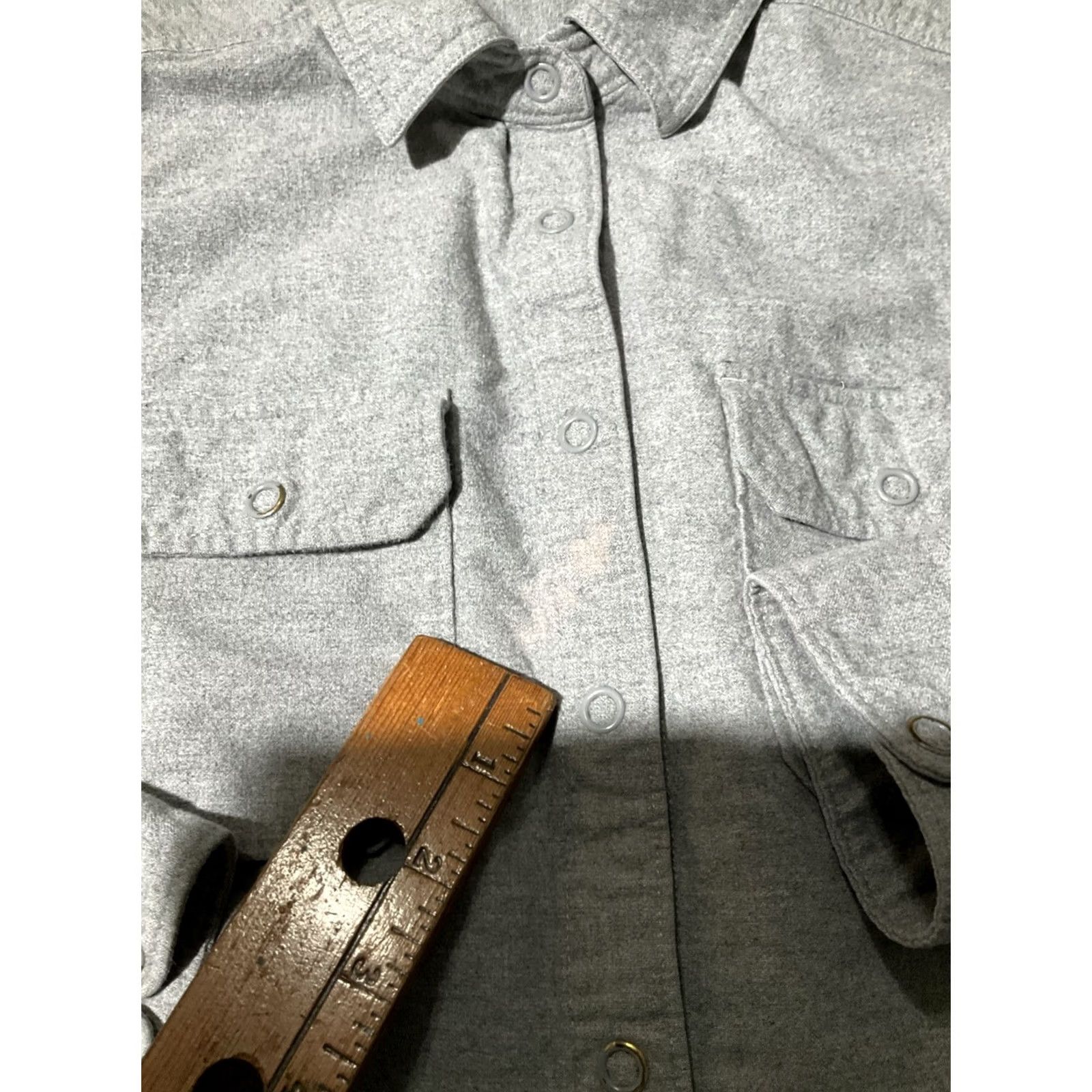 Vintage Woolrich Shirt Womens Medium Gray Pearl Snap Button-Up Flannel Chamois 100% Cotton Casual Preppy Basic Size M / US 6-8 / IT 42-44 - 7 Thumbnail