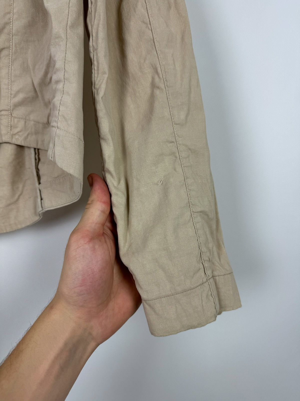 Sarah Pacini Sarah Pacini Linen Beige Light Jacket Size M / US 6-8 / IT 42-44 - 15 Thumbnail