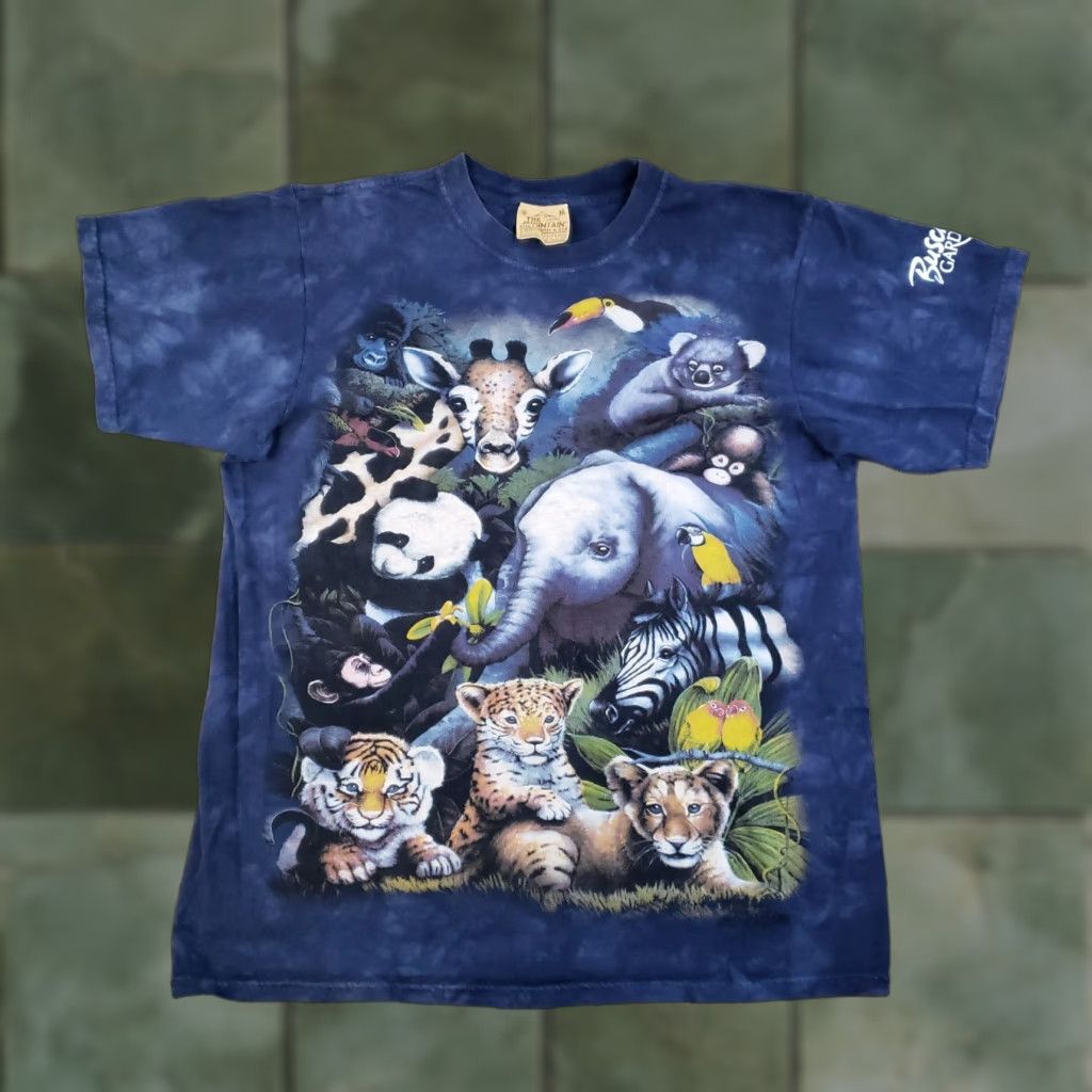 The Mountain VINTAGE The Mountain Shirt Mens Medium Blue Tie Dye Panda Elephant Animals Nature Size US M / EU 48-50 / 2 - 1 Thumbnail