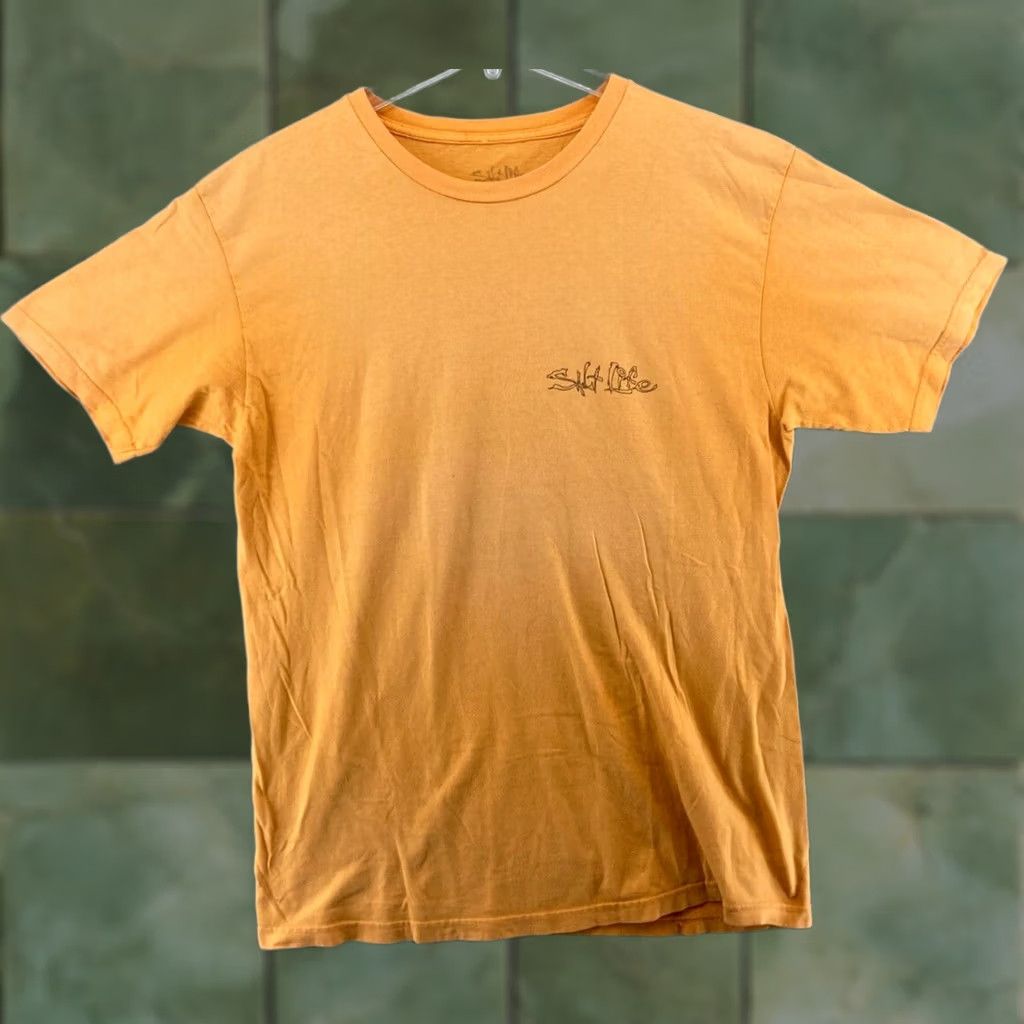 Vintage Salt Life Mens TShirt Large Yellow The Real Deal Fishing Outdoor Size US L / EU 52-54 / 3 - 1 Thumbnail