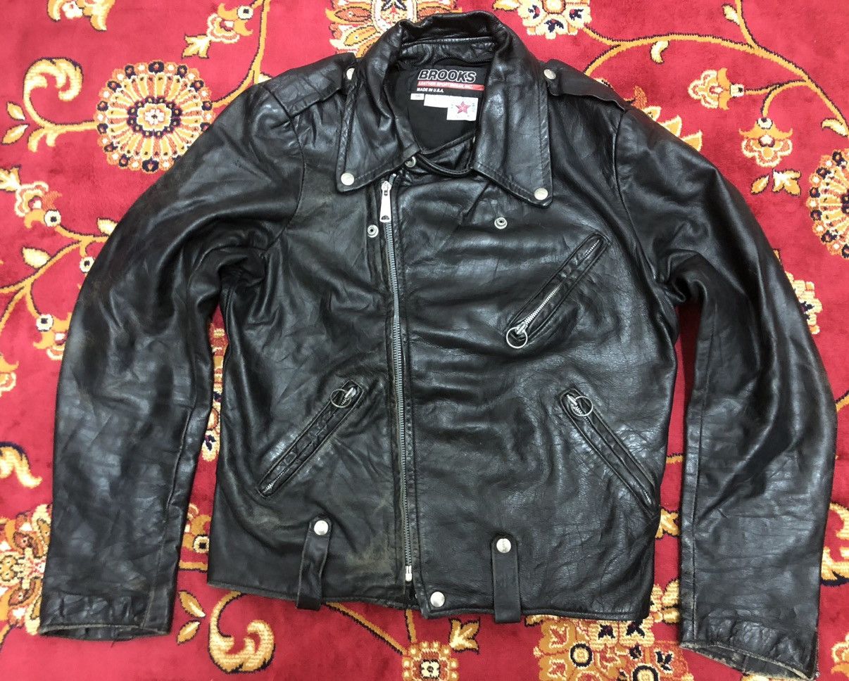 Brooks BROOKS LEATHER MOTORCYCLE JACKET Size US S / EU 44-46 / 1 - 1 Thumbnail