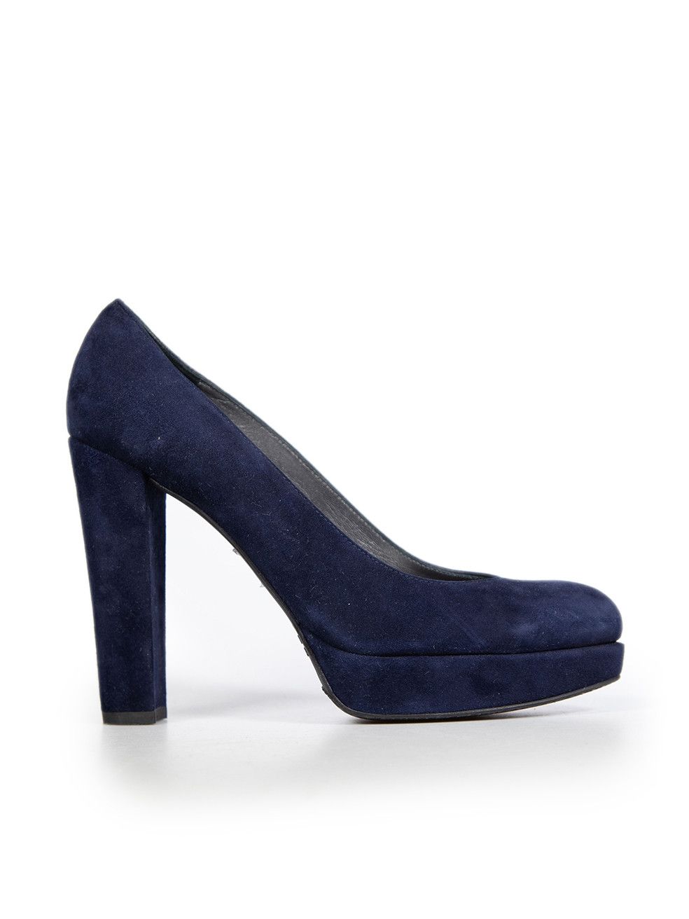 Stuart Weitzman Navy Suede Platform Pumps Size US 8 / IT 38 - 1 Thumbnail