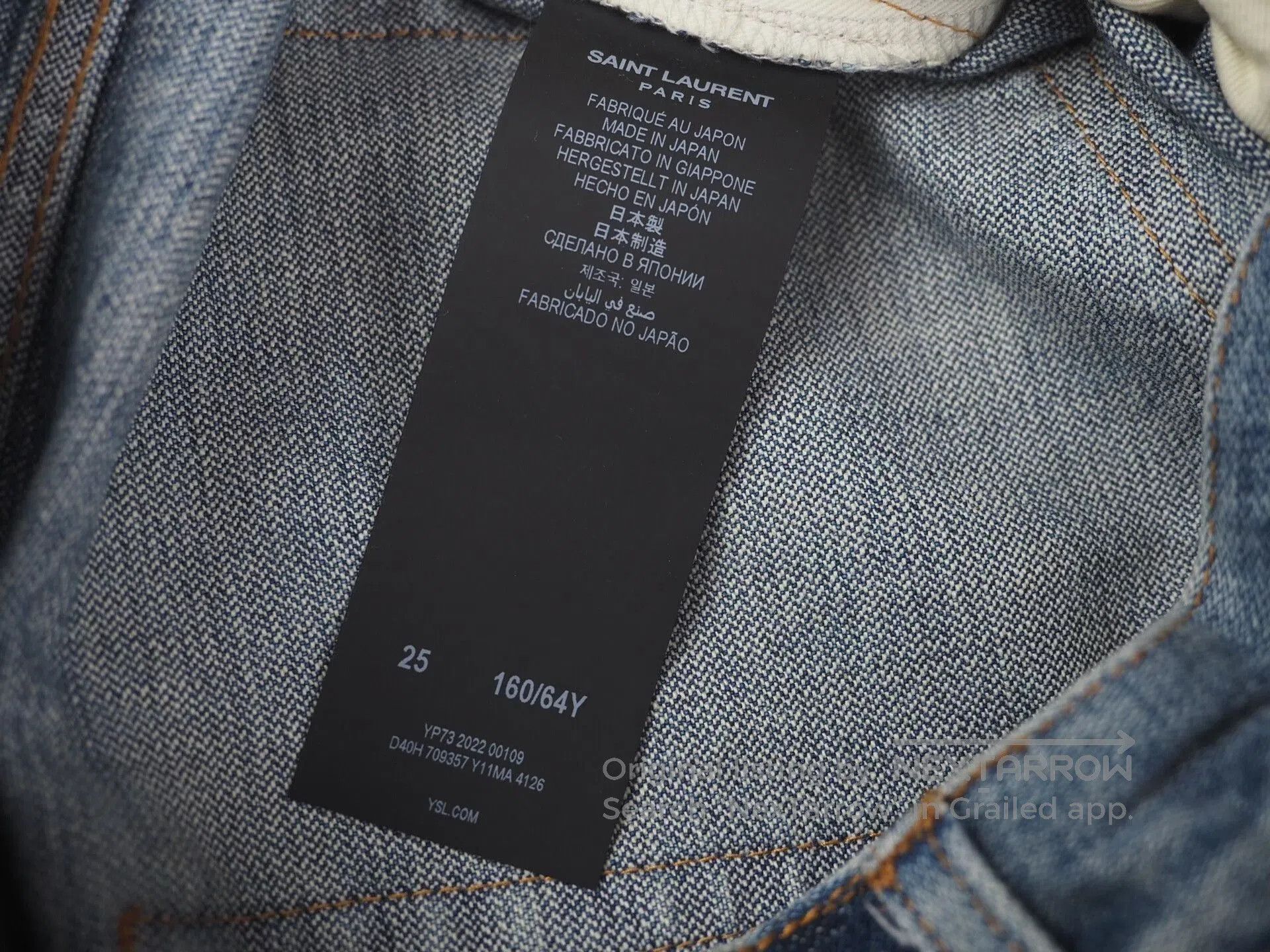 Saint Laurent Paris saint laurent blue washed denim jeans W25. Size 23" - 7 Thumbnail
