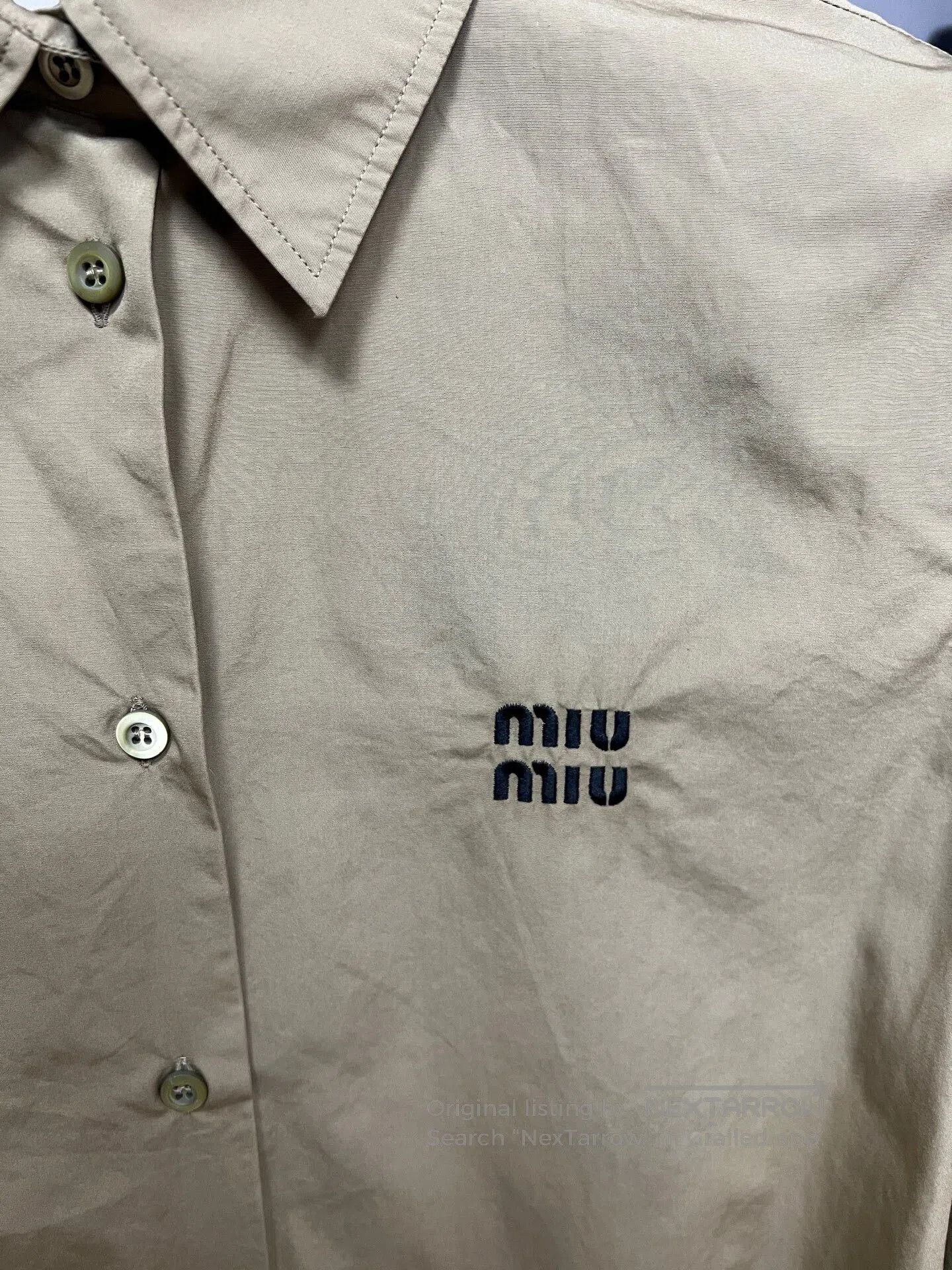 Miu Miu Miumiu Khaki Long Sleeve Shirt. Size M / US 6-8 / IT 42-44 - 3 Thumbnail