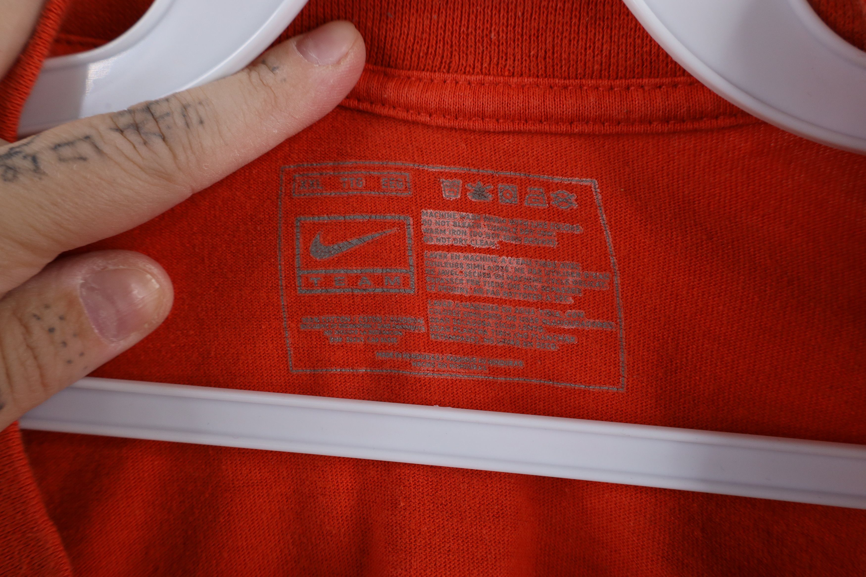 Nike × Vintage Vintage Nike Scott Mini Swoosh Long Sleeve T-Shirt Orange Size US XXL / EU 58 / 5 - 9 Thumbnail
